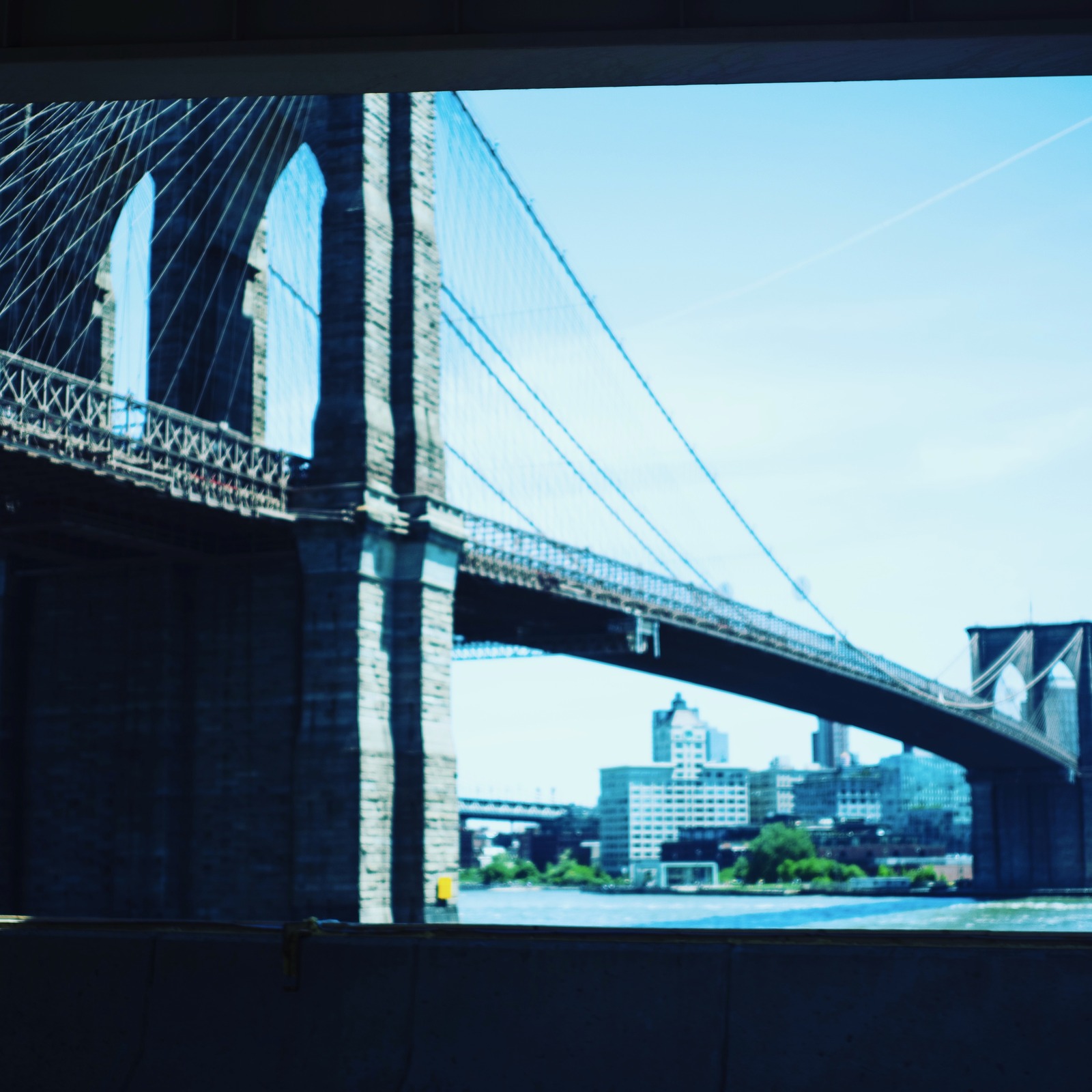 Brooklyn Bridge Under Blue Skies