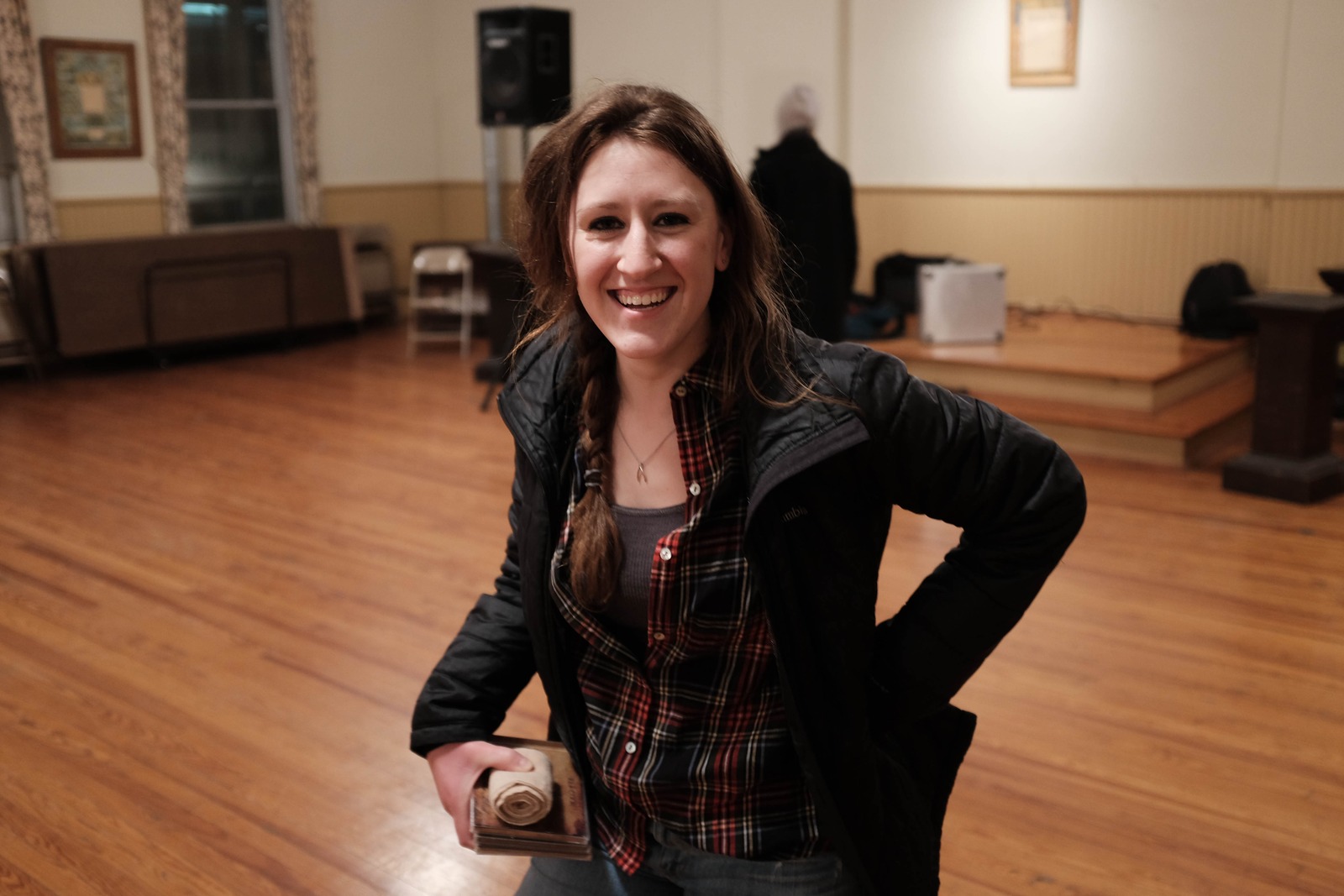 Joyful Moment in a Quiet Hall