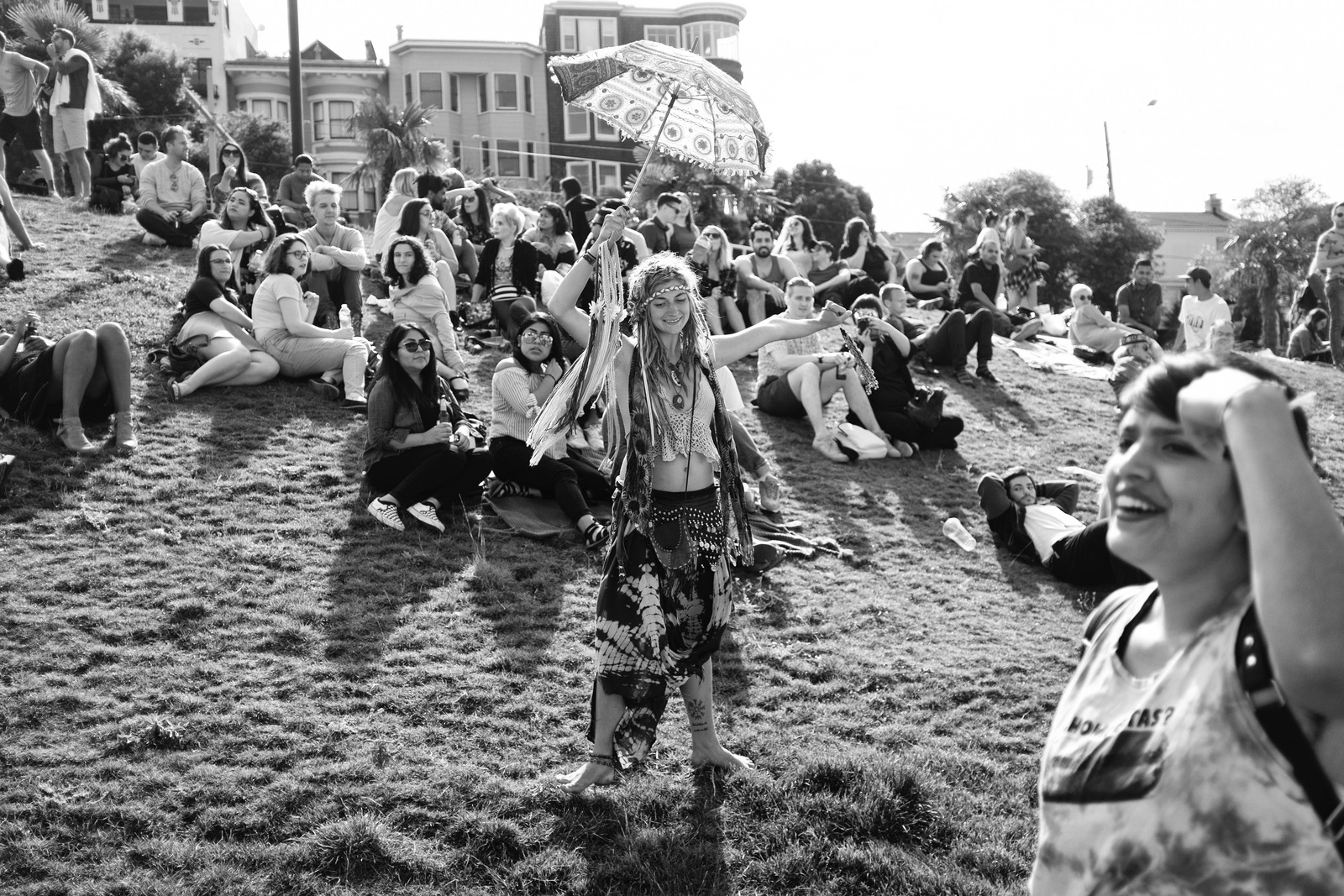 Joyful Gathering in Black and White