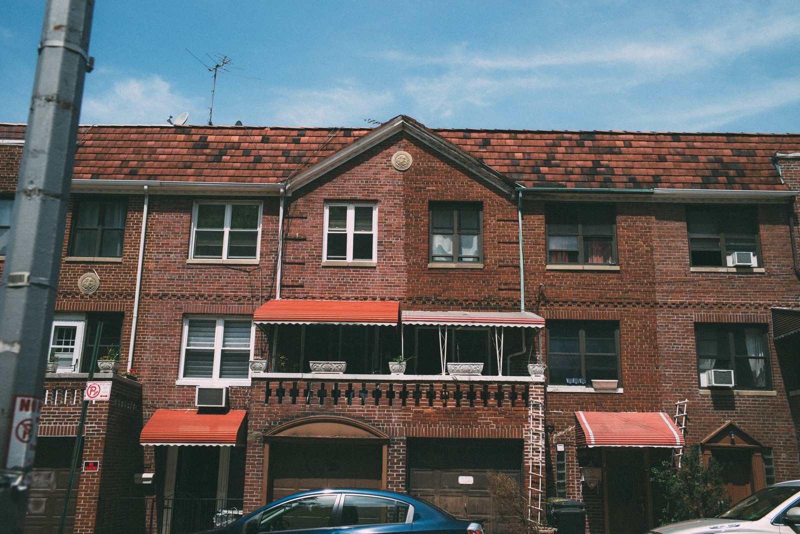 Brick Facade Under Blue Skies