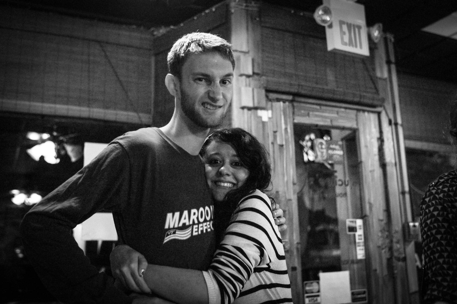 Joyful Embrace in Monochrome