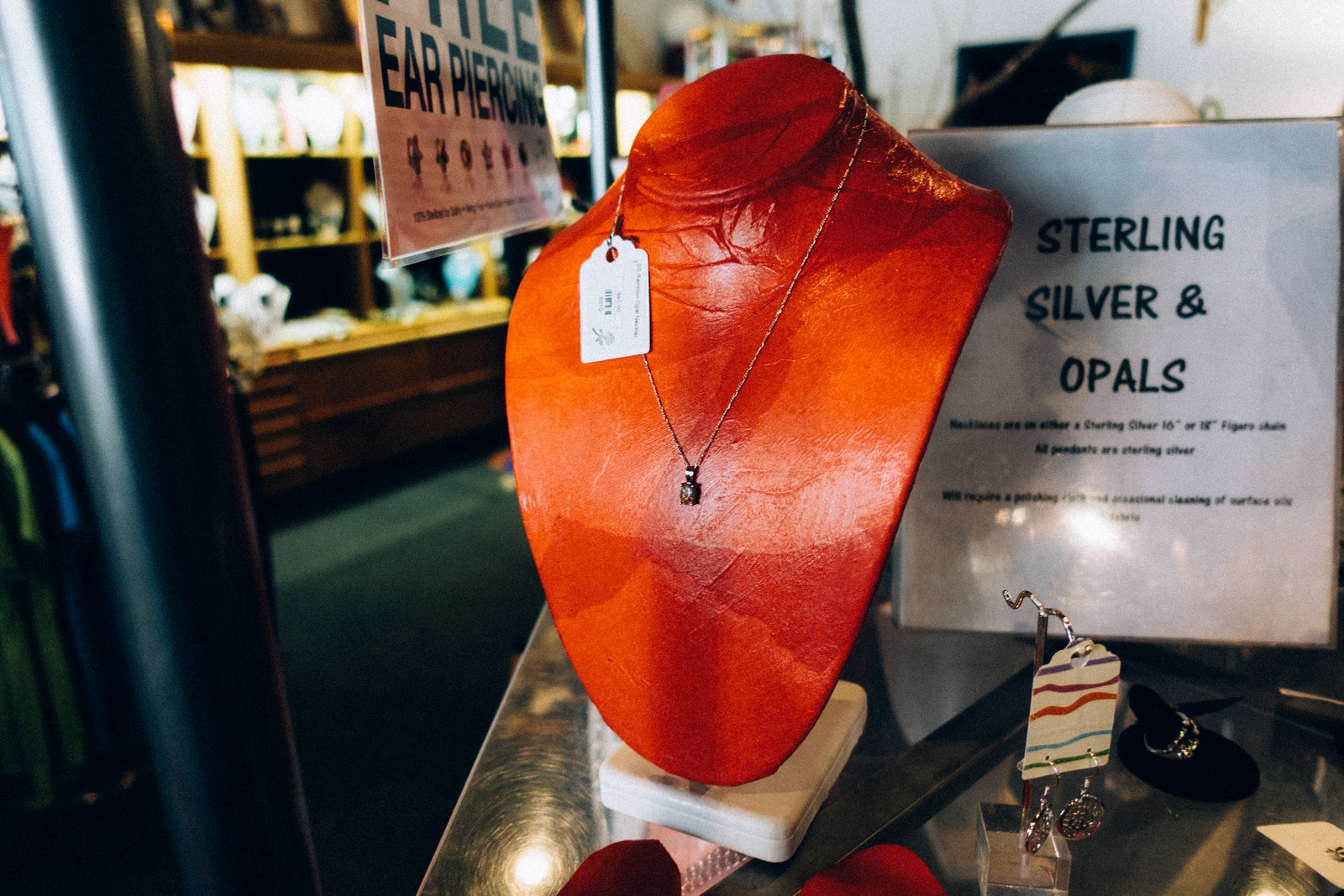Jewelry Display in Soft Light