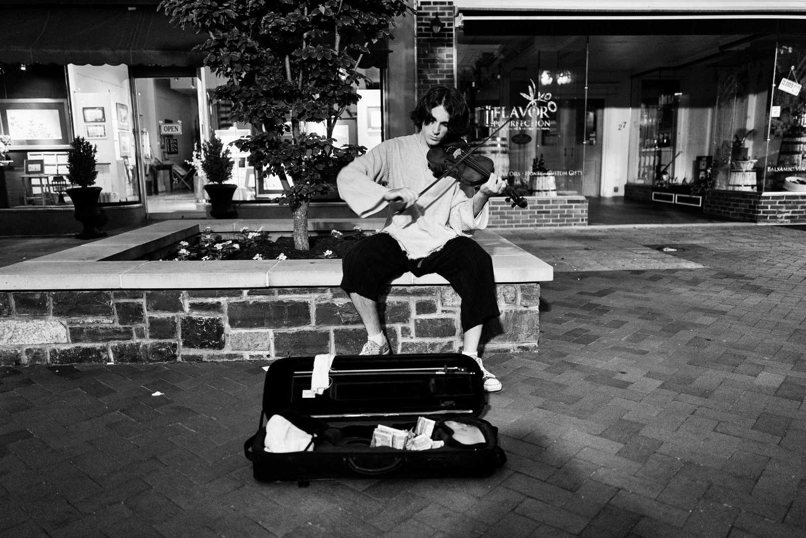 Street Serenade in Monochrome