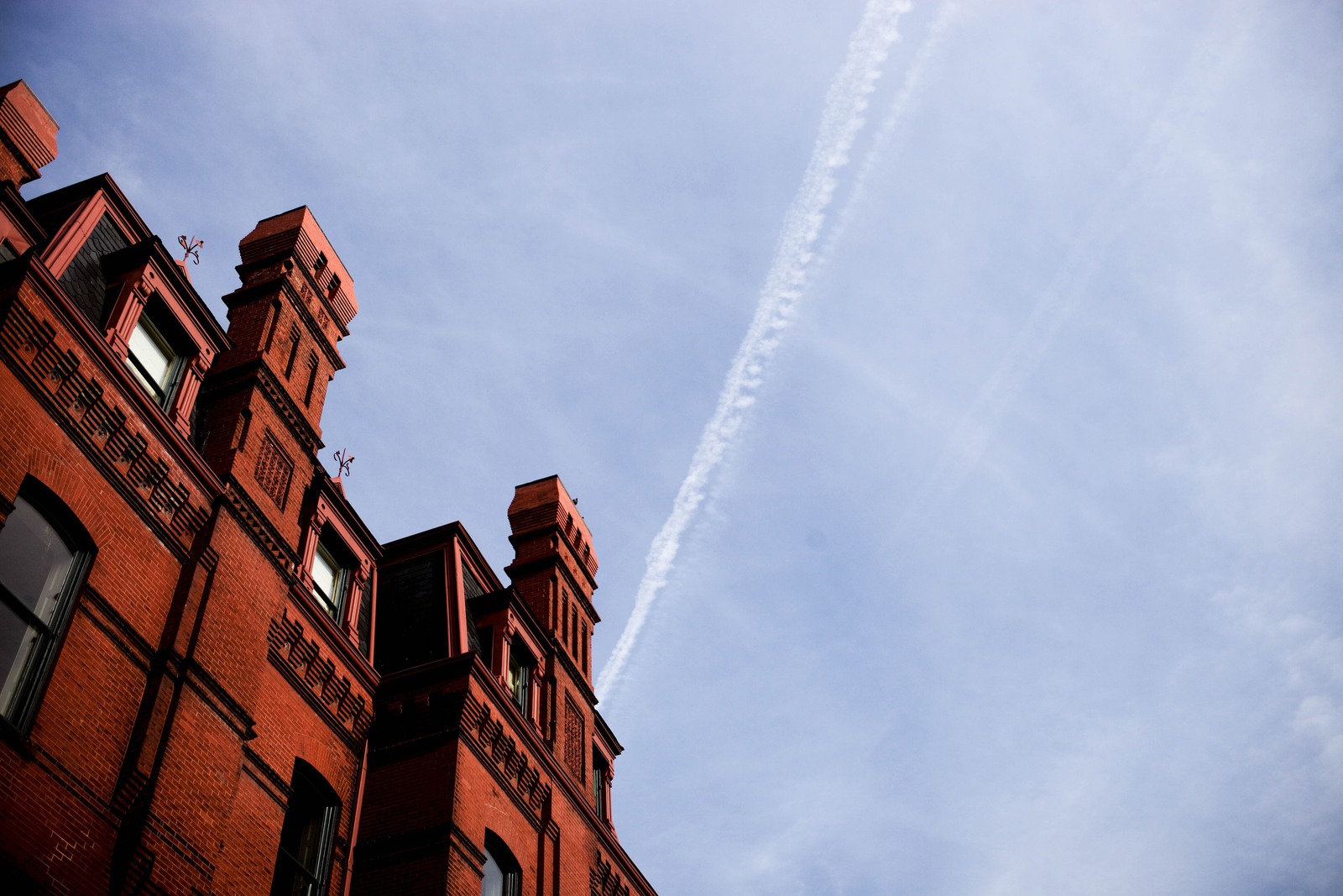Red Architecture Against Blue Sky