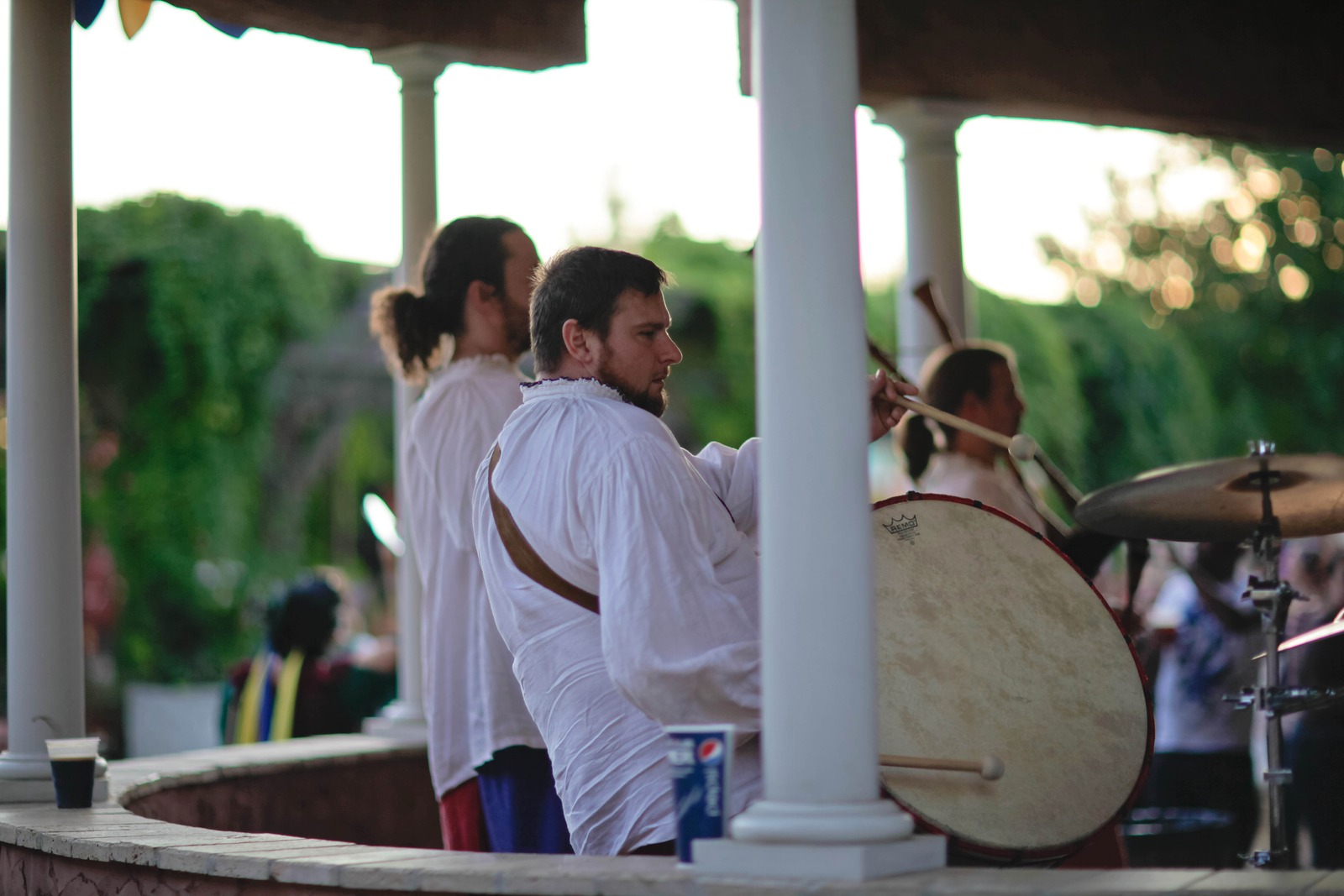 Drummers in the Evening Light