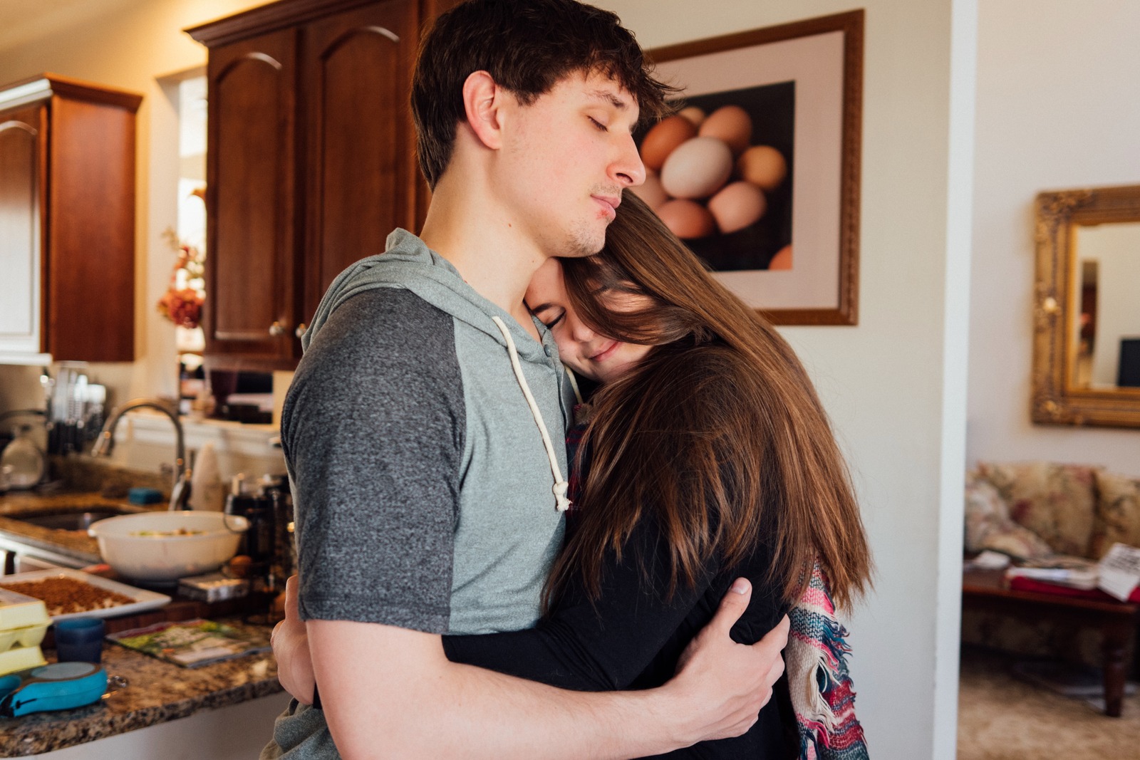 Tender Moment in the Kitchen