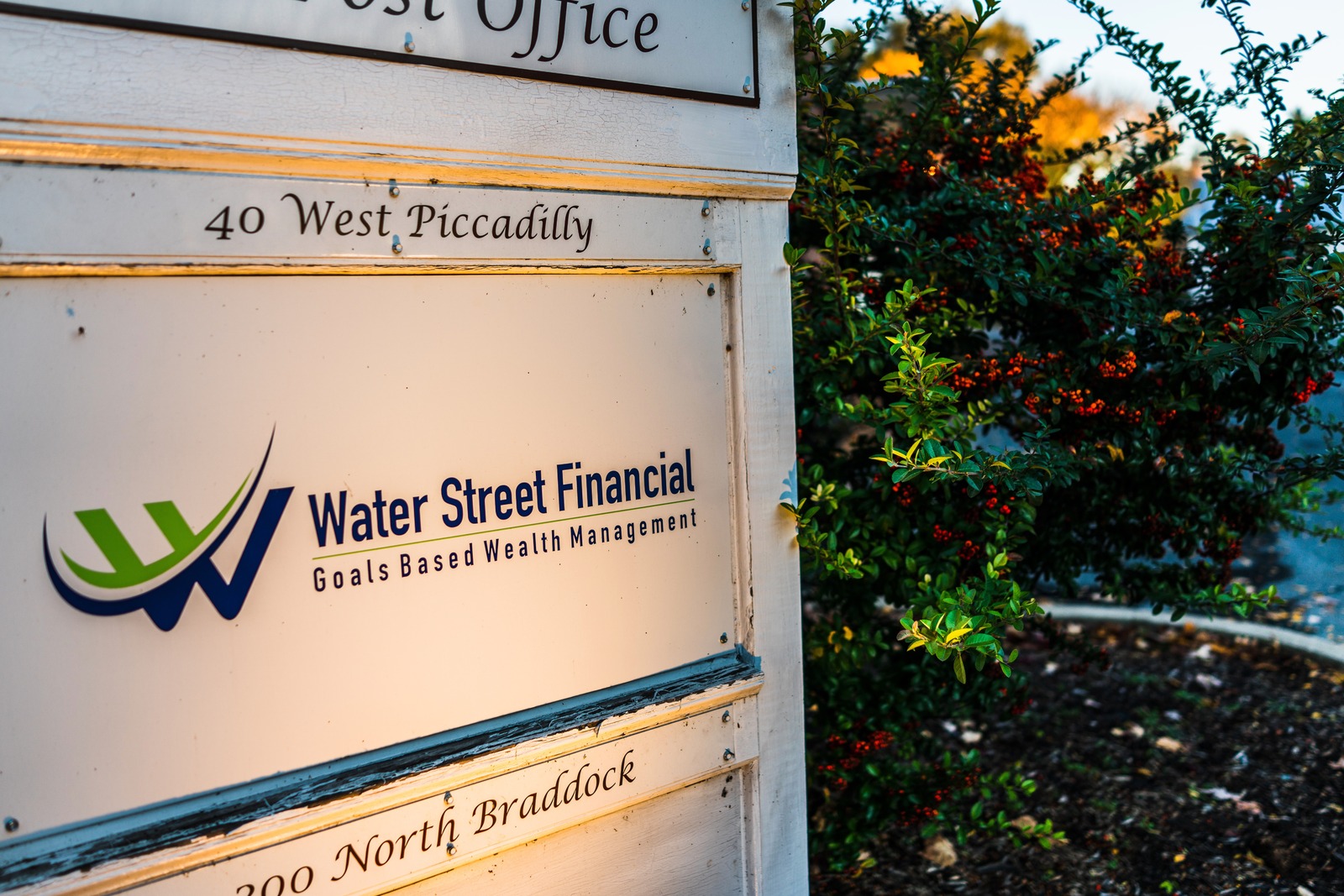 Illuminated Signage at Dusk