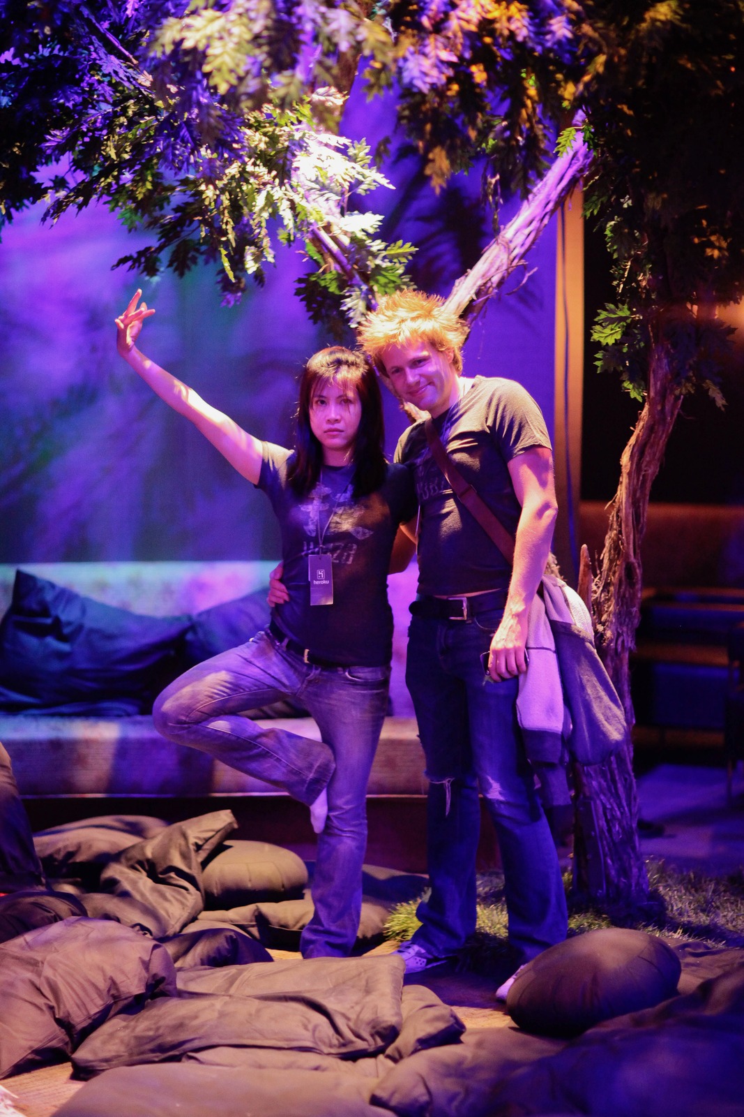 Whimsical Bonding in Purple Light