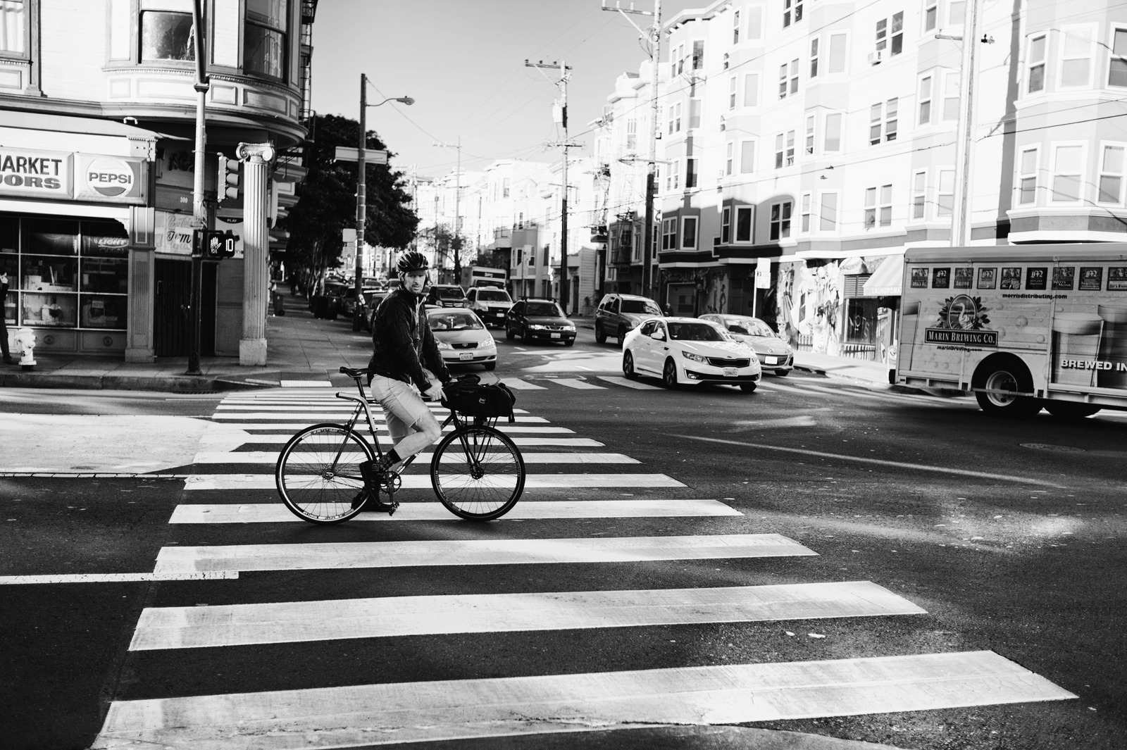 Urban Cyclist in Motion