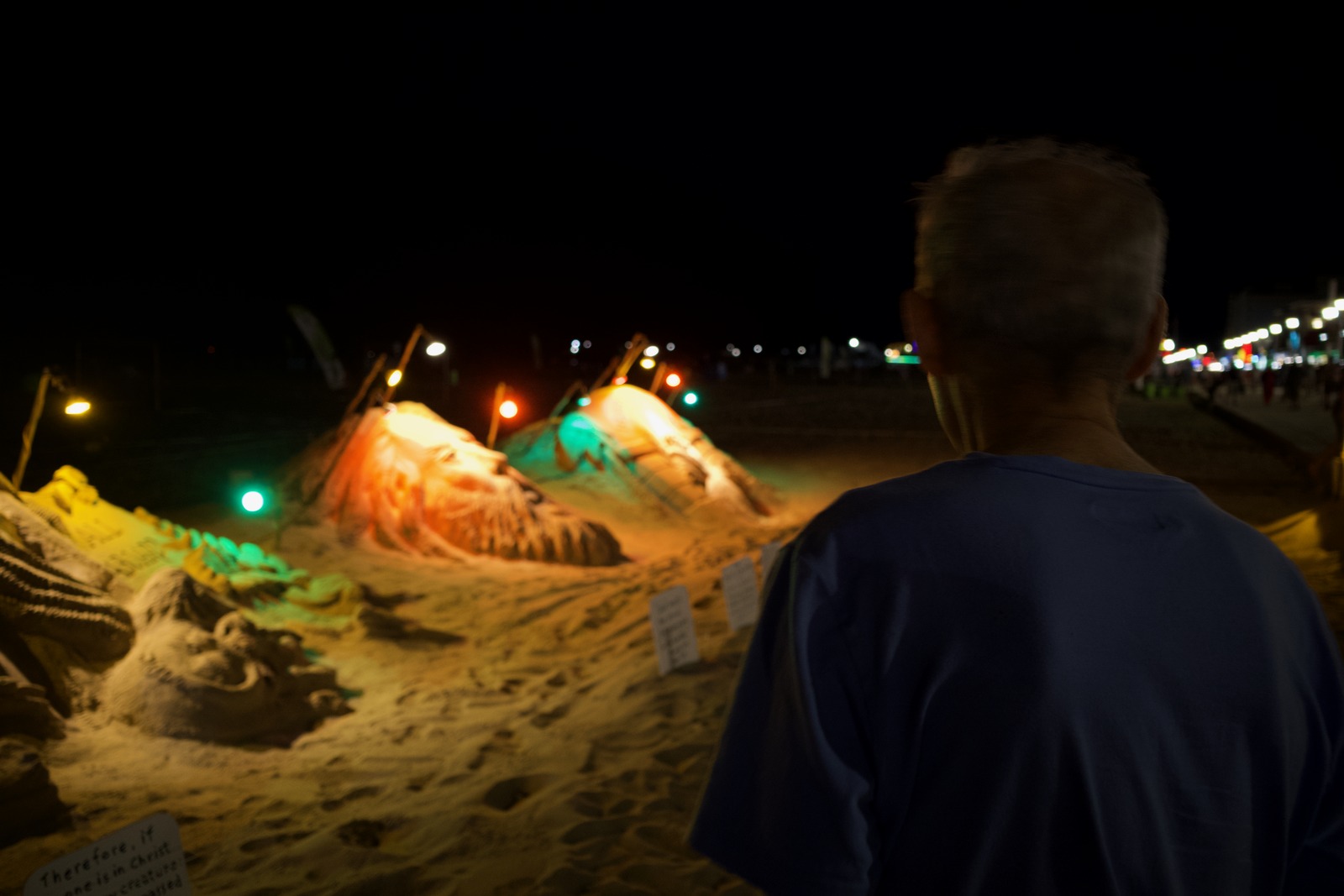 Nighttime Beach Reflection