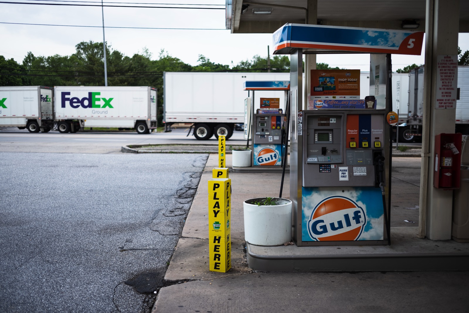 Urban Gas Station Scene