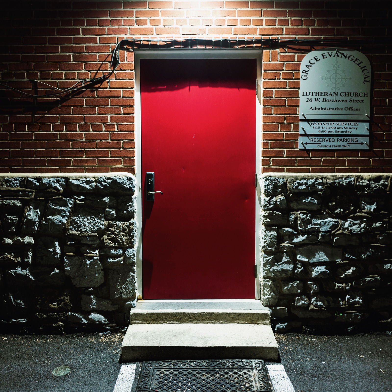 Red Door at Night