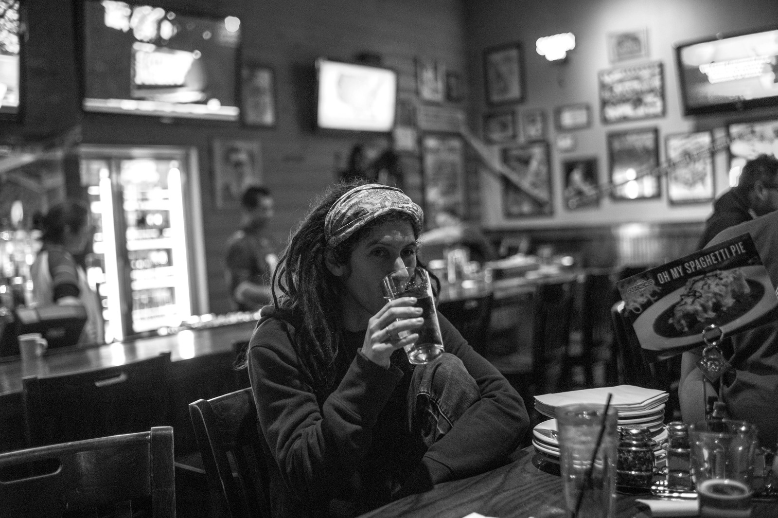 Quiet Reflection in a Bar