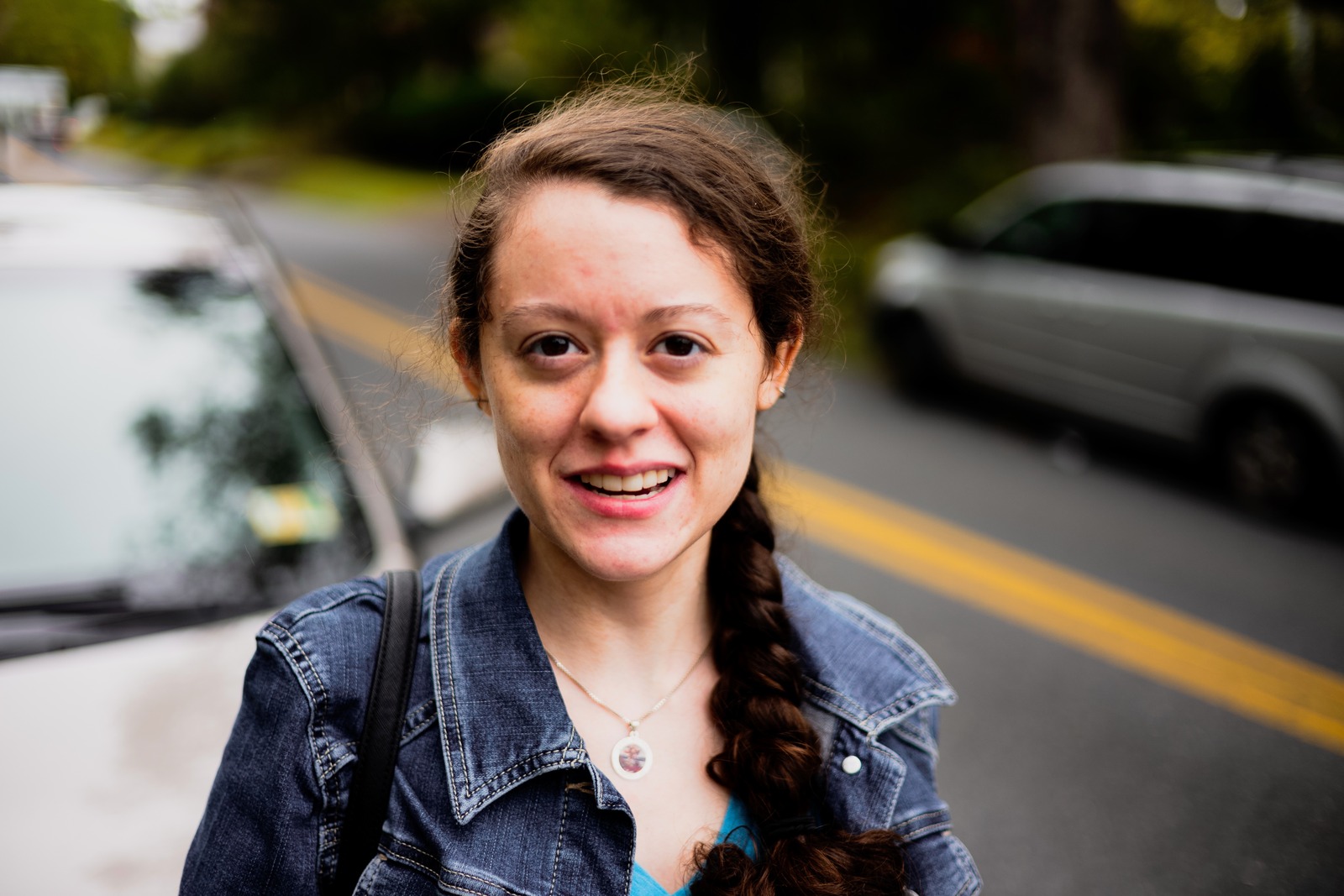 Portrait Amidst Urban Life