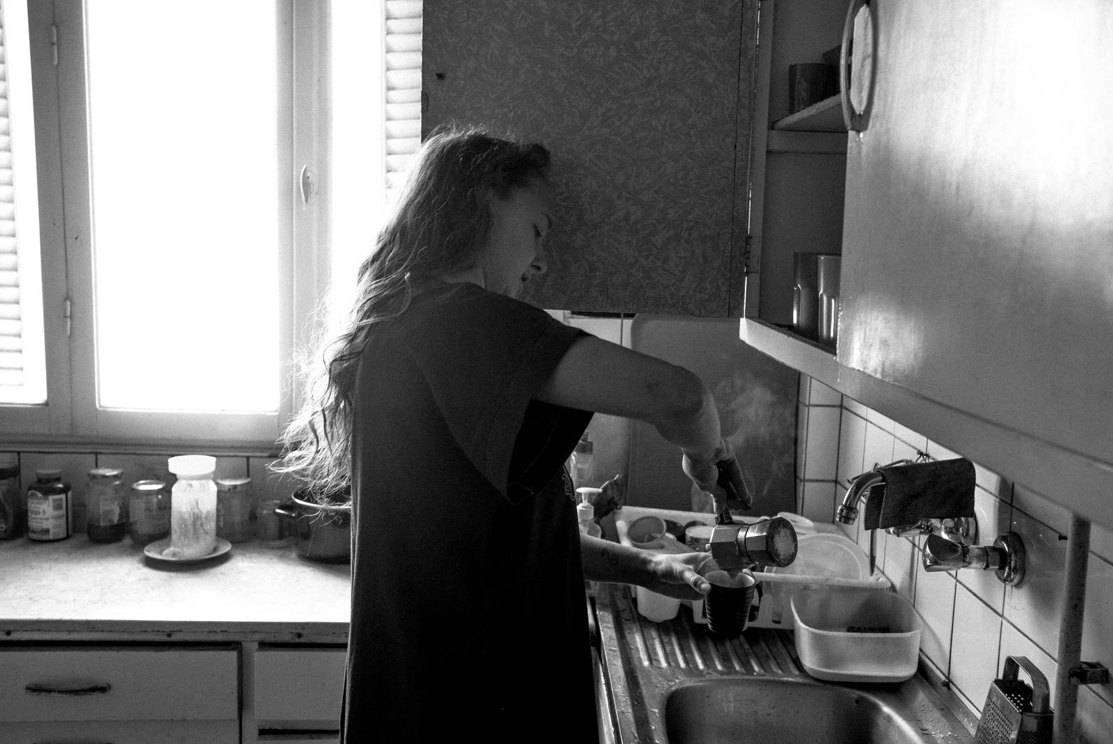 Morning Ritual in Monochrome