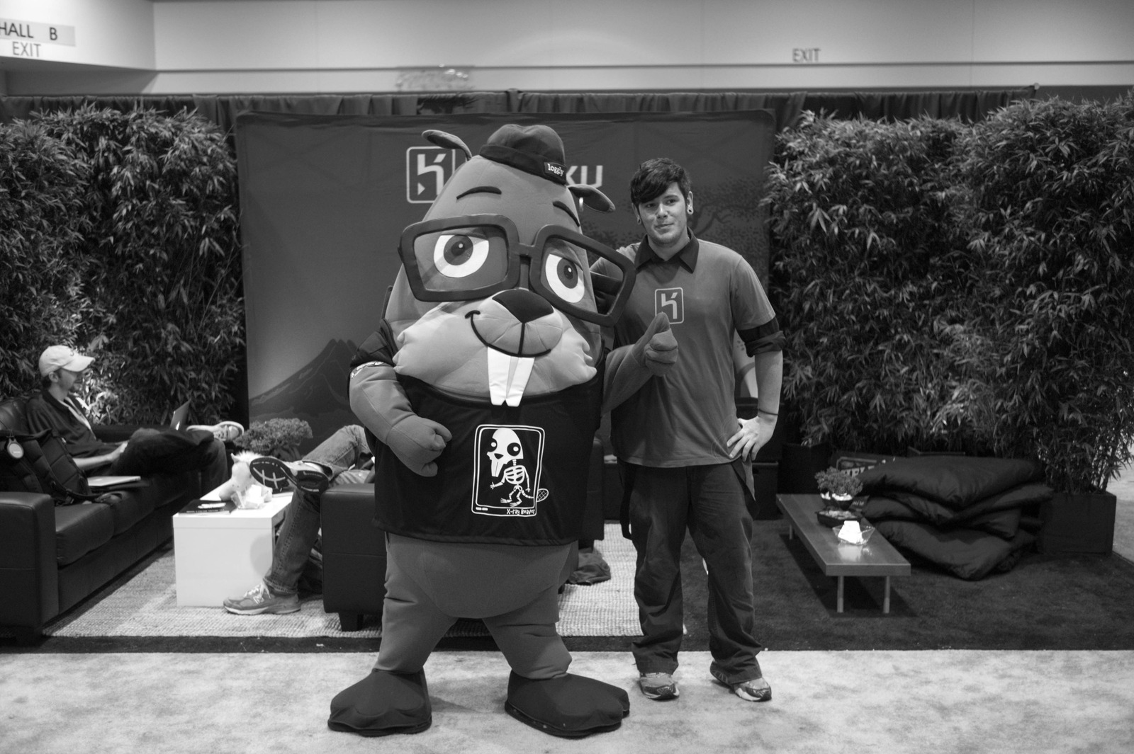 Playful Encounter in Monochrome