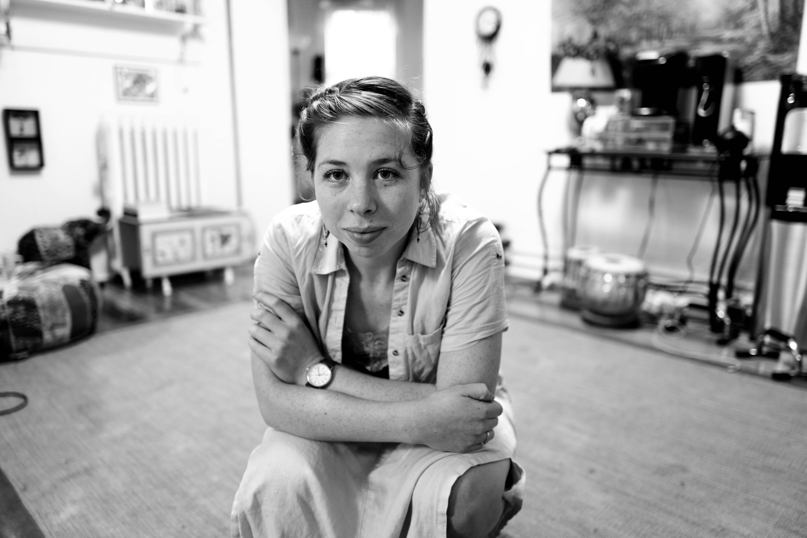 Contemplative Moment in Monochrome