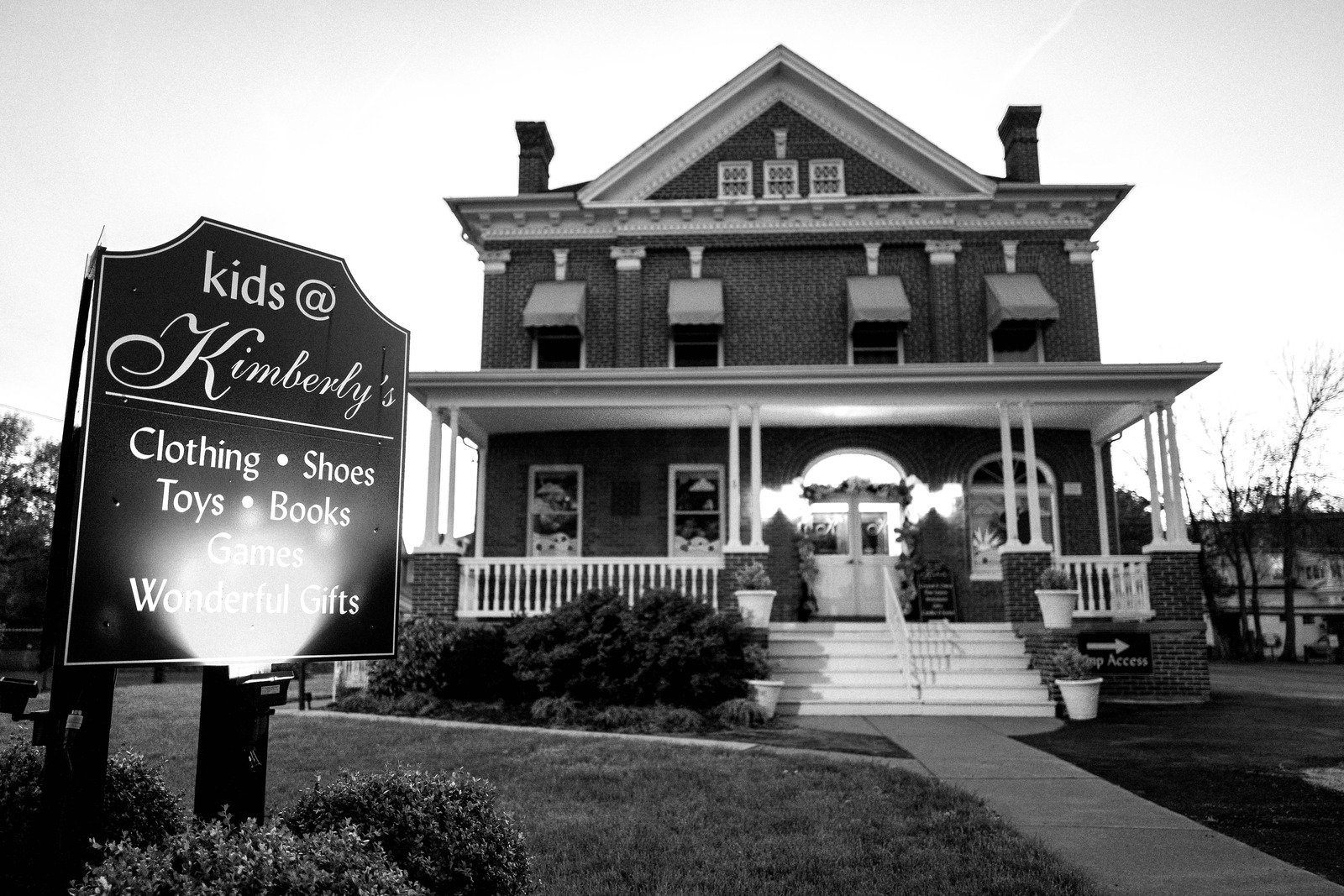 Charming Storefront in Monochrome
