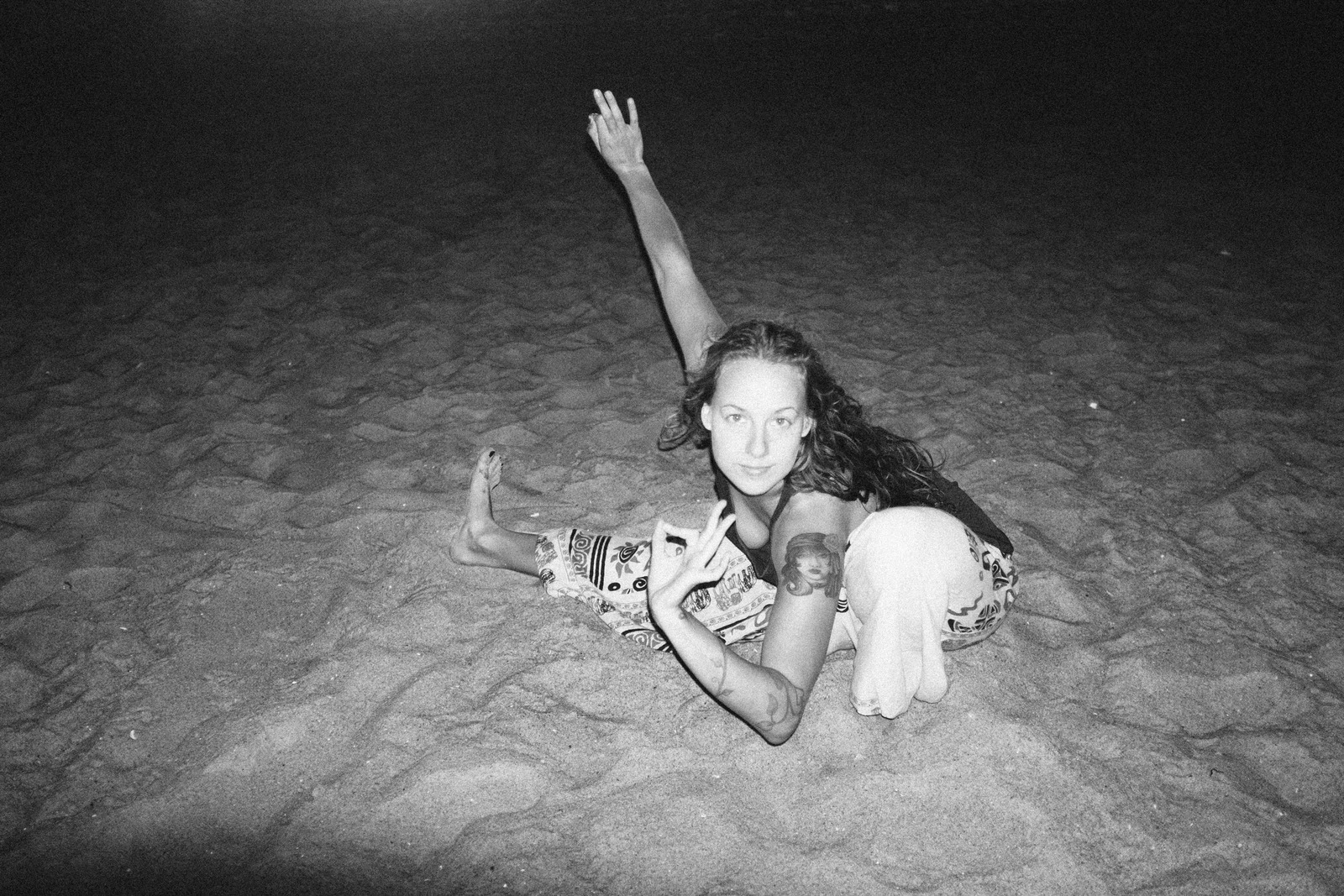 Midnight Playfulness on the Sand