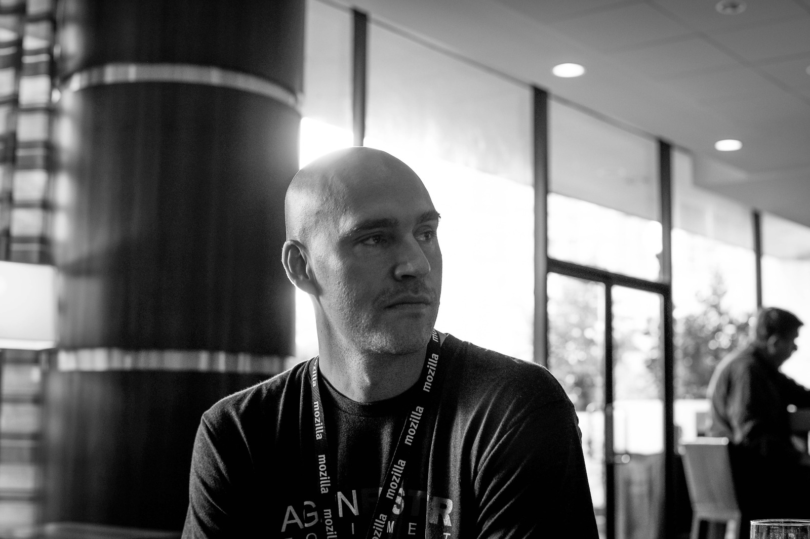 Contemplative Moment in Black and White