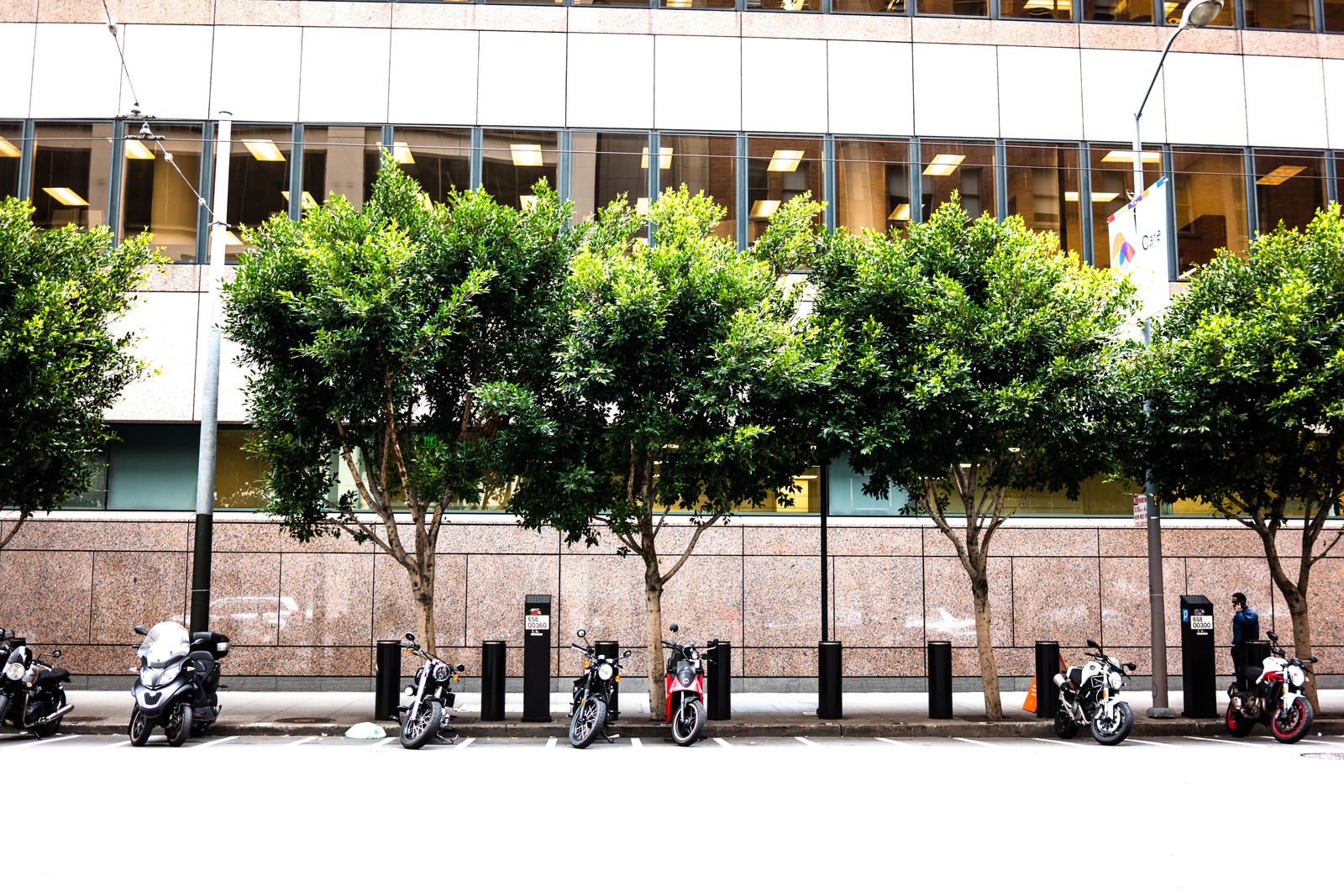 Urban Serenity with Motorcycles