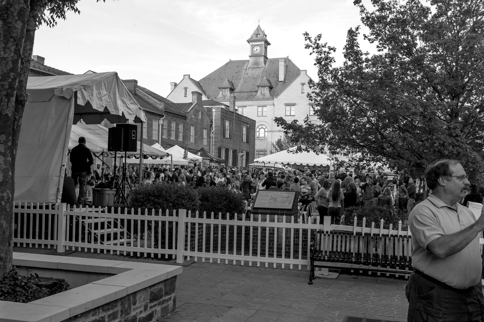 Community Gathering in Monochrome