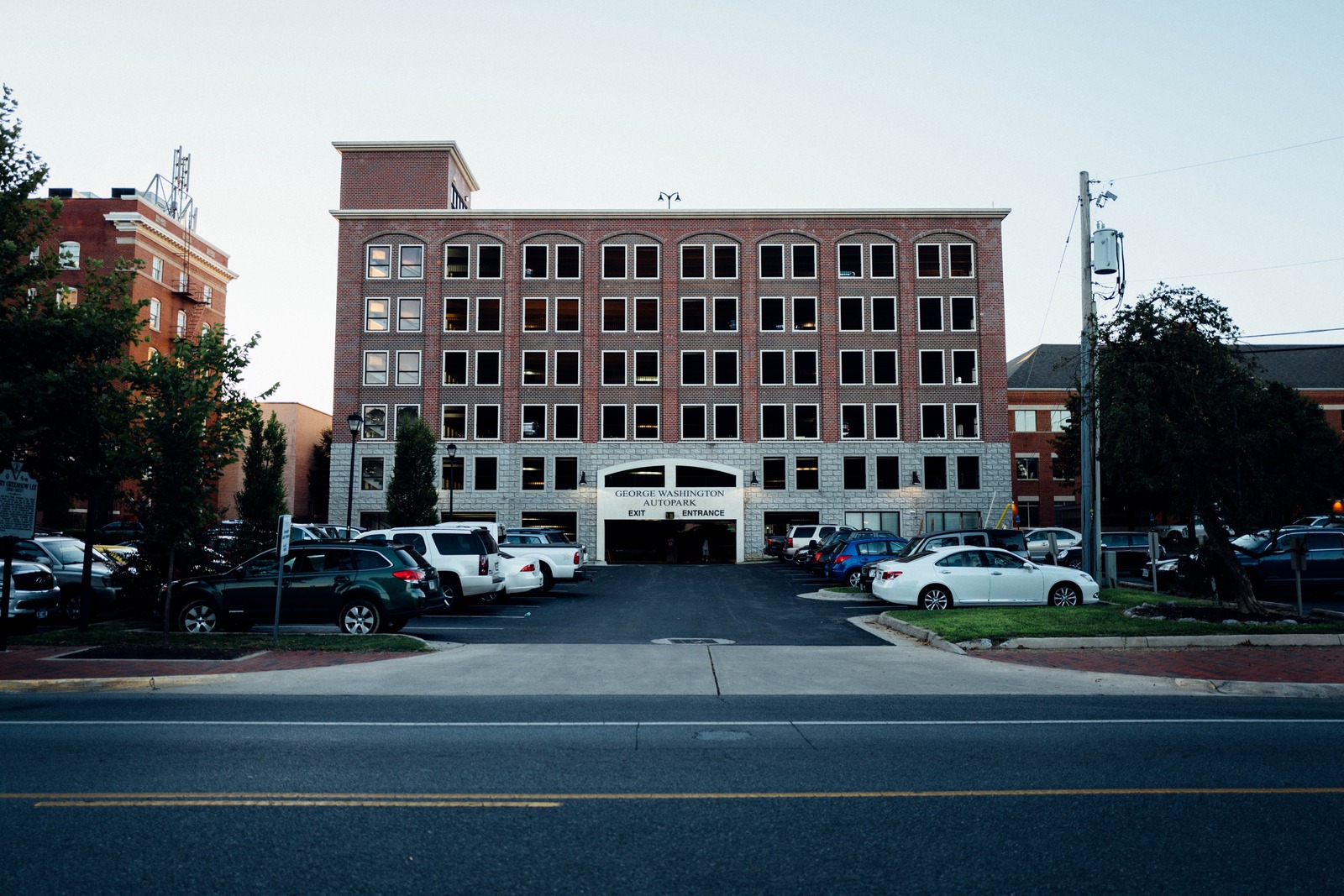 Urban Hotel Facade at Dusk