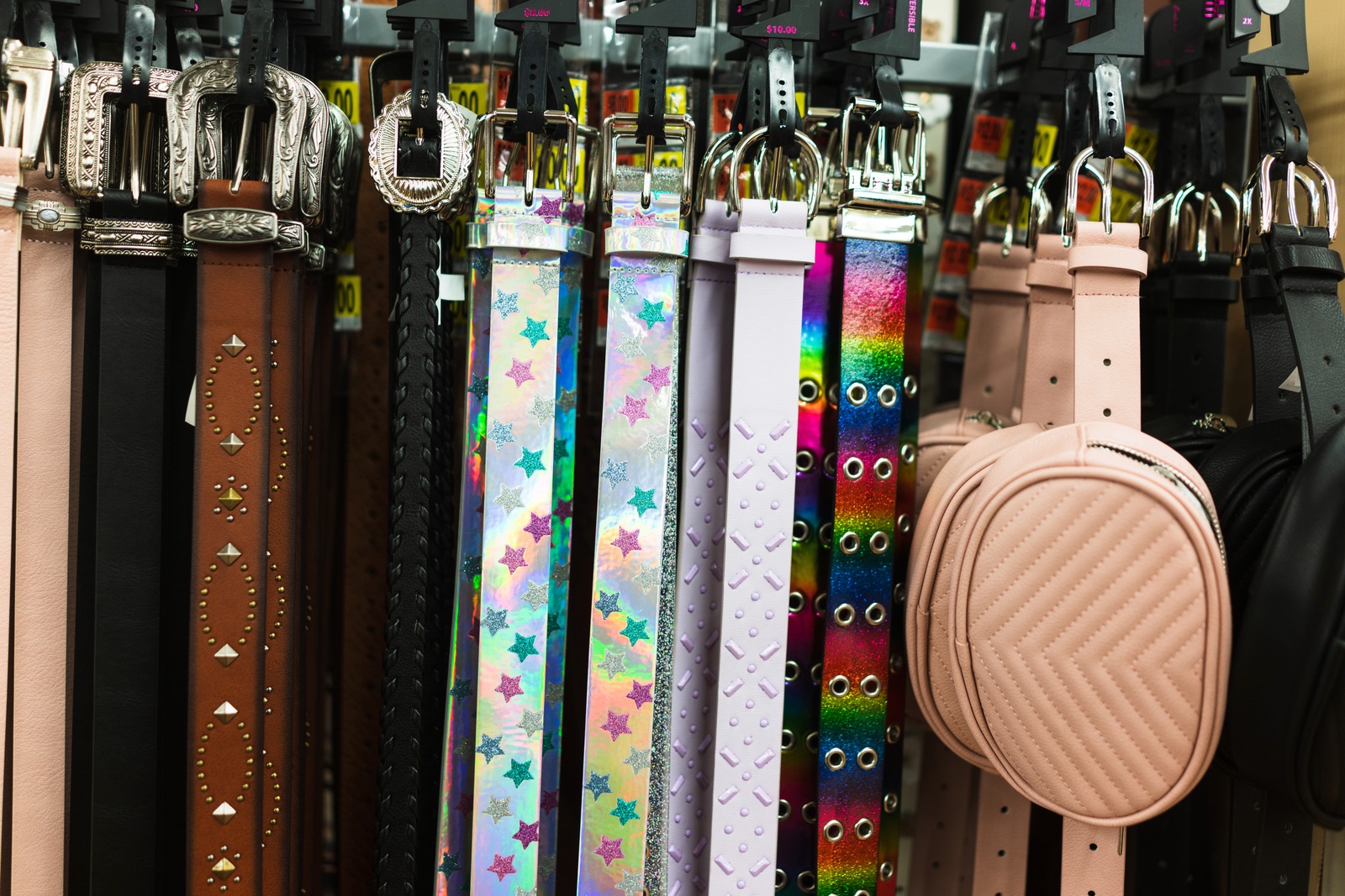 Colorful Belts Display