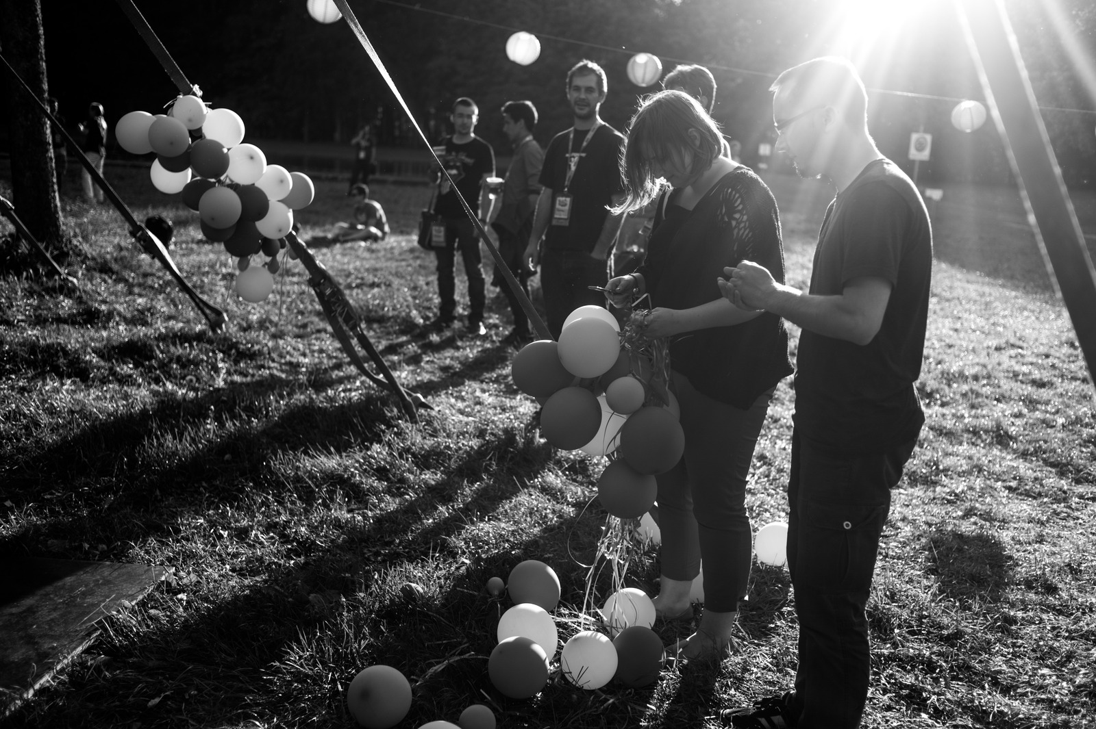 Balloon Preparations in Sunlight