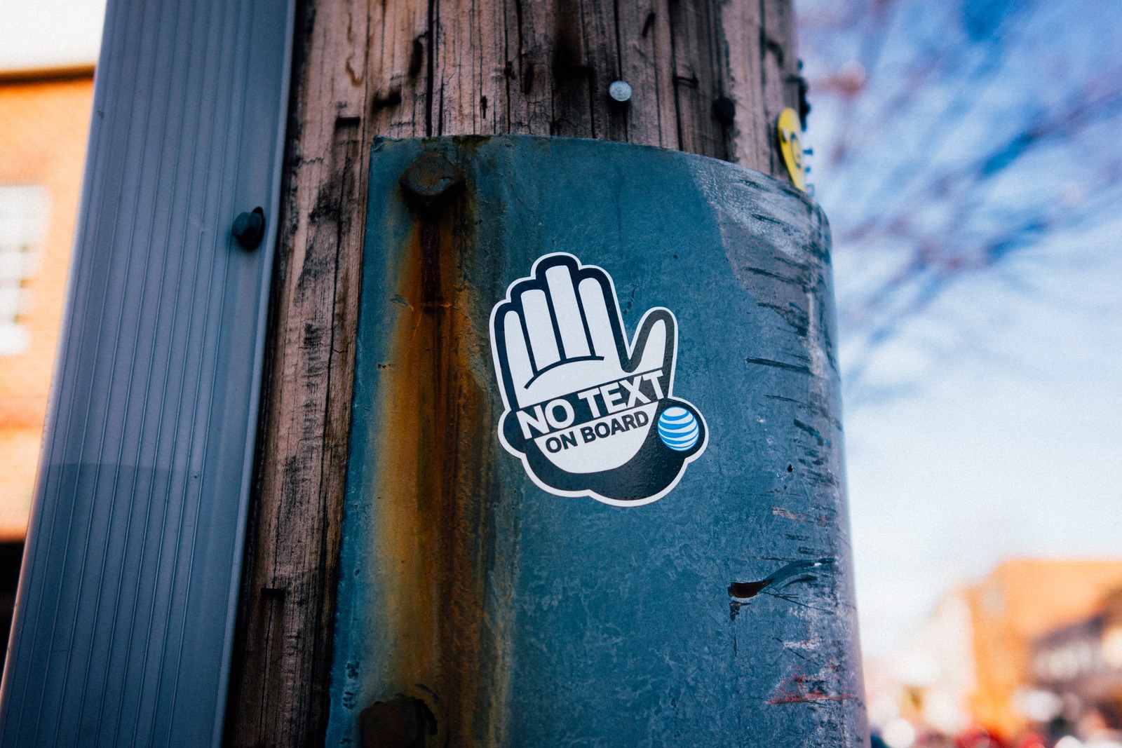 Alert on a Wooden Post