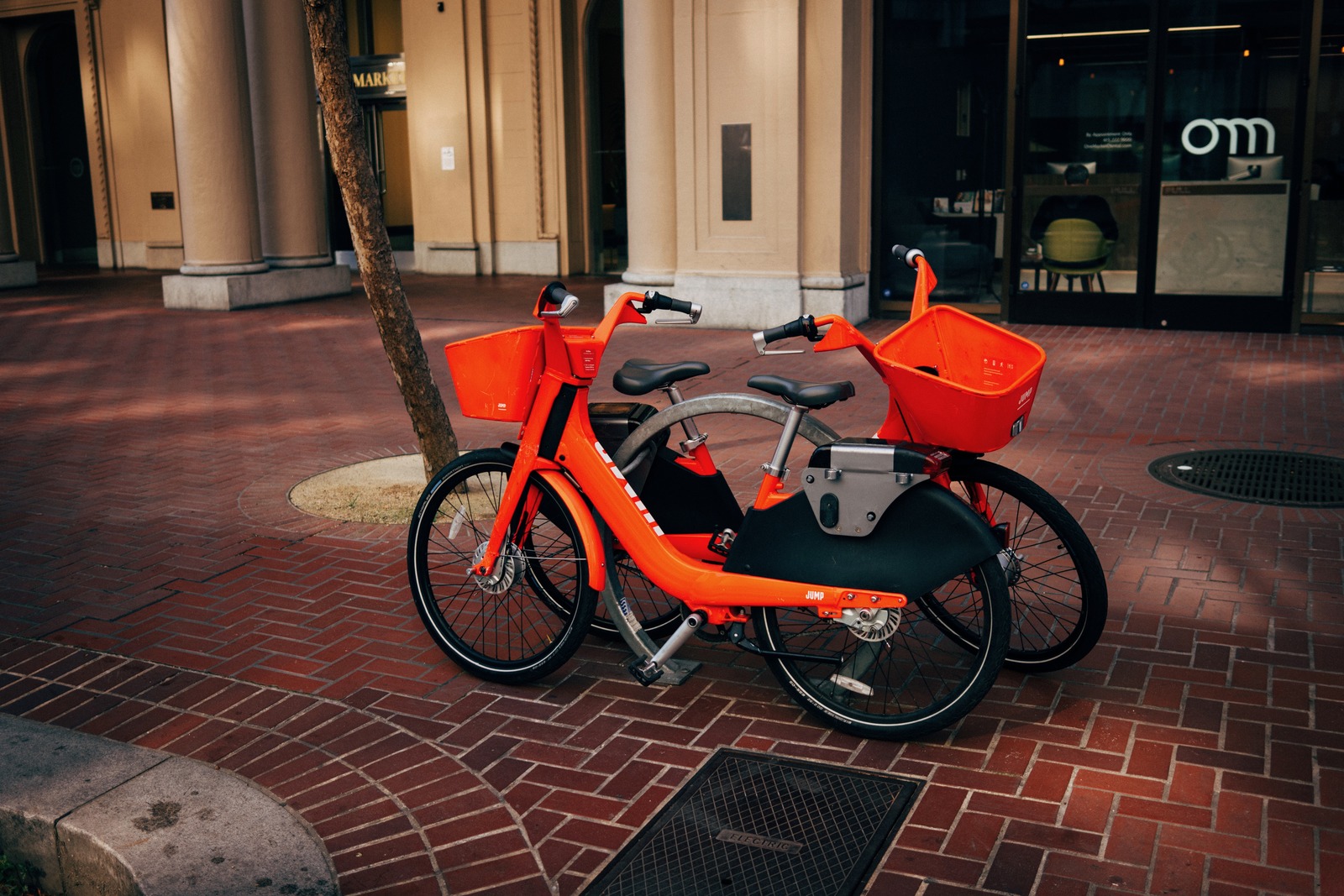 Urban Rhythm of Red Bikes
