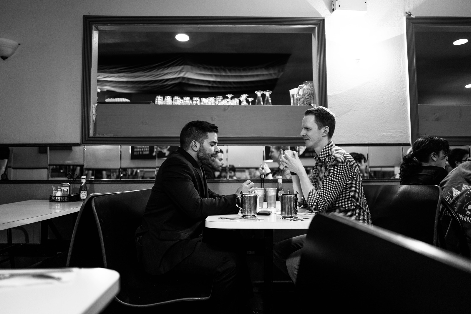 Intimate Conversation in Monochrome