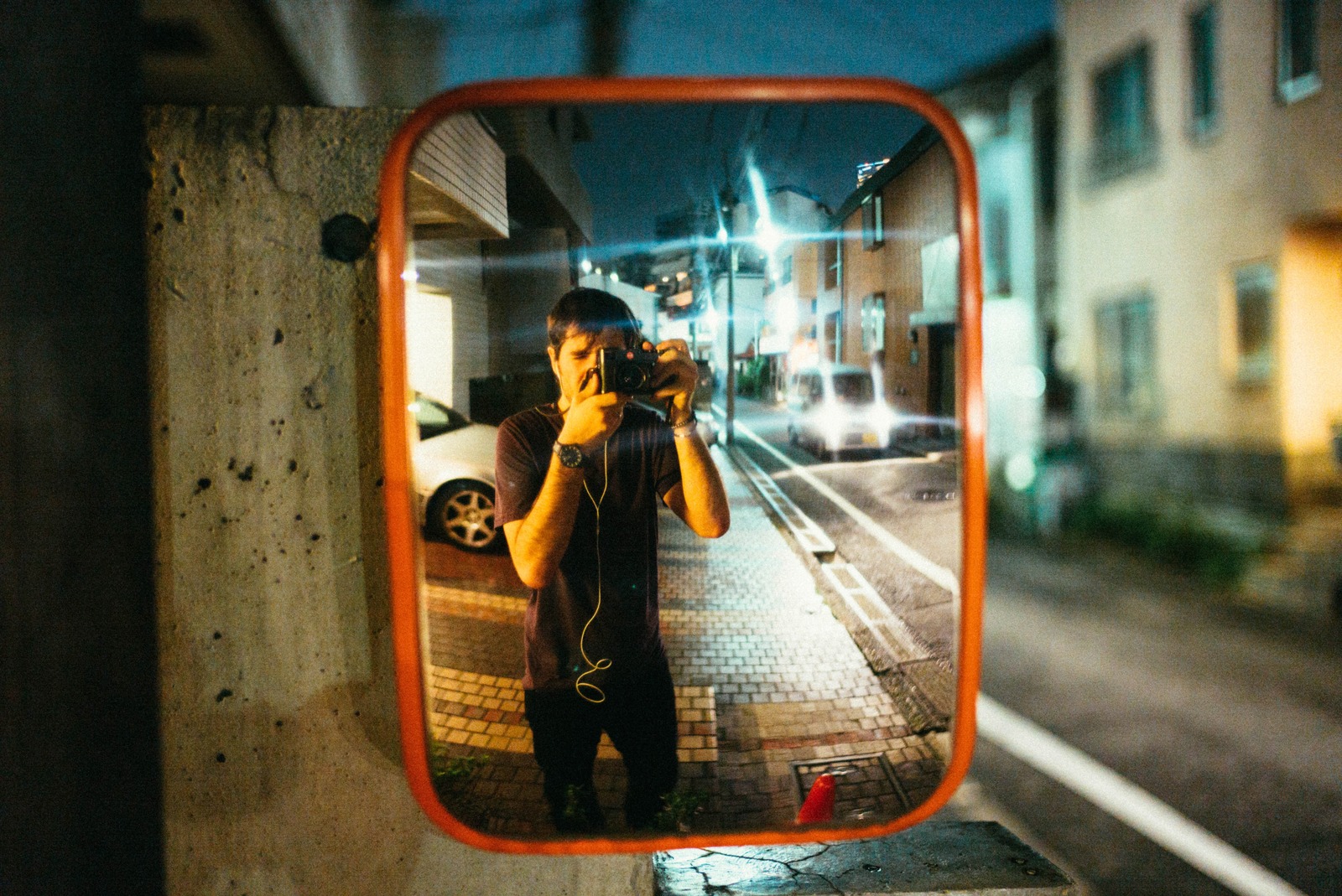 Reflective Self-Portrait at Night