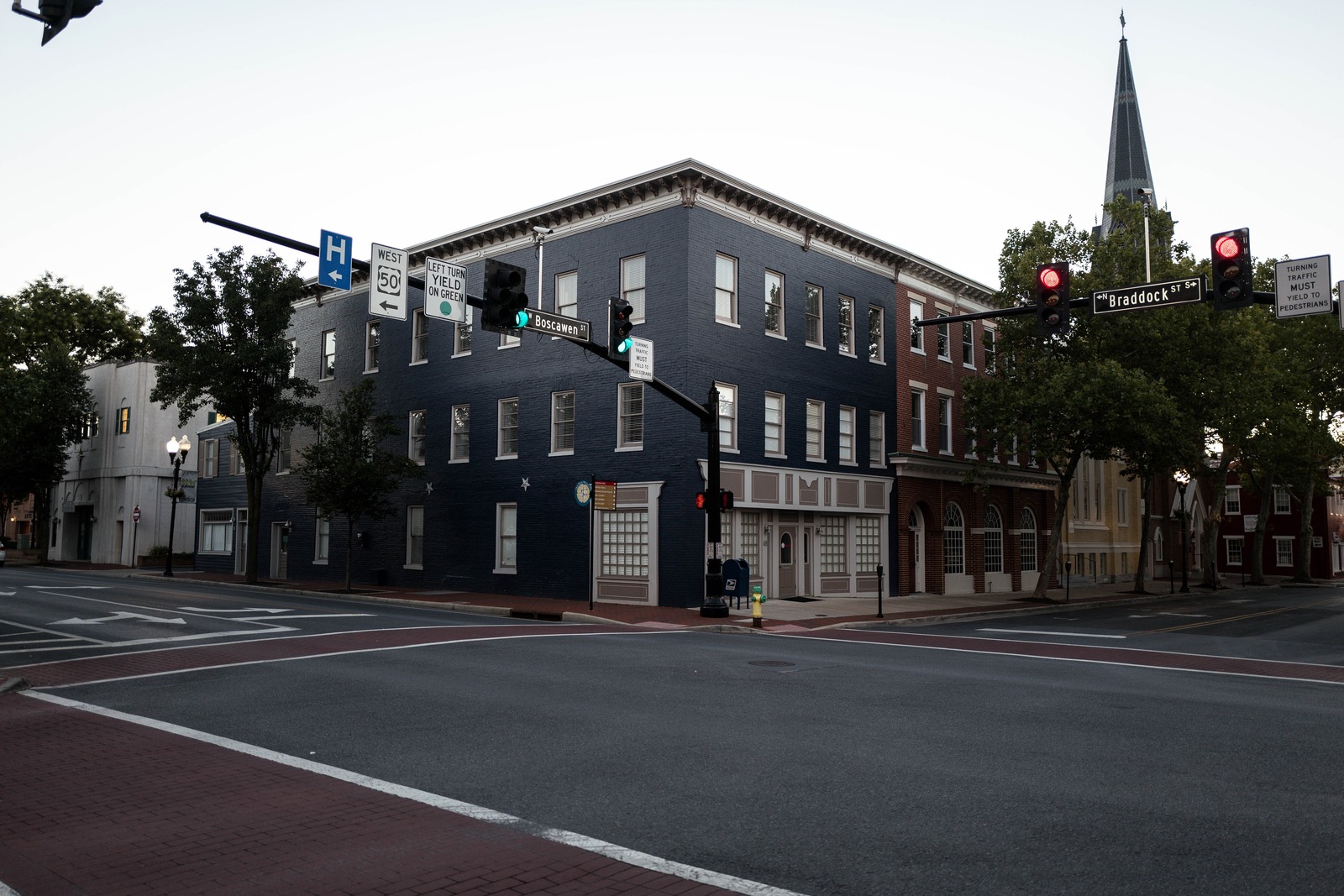 Quiet Intersection at Dusk