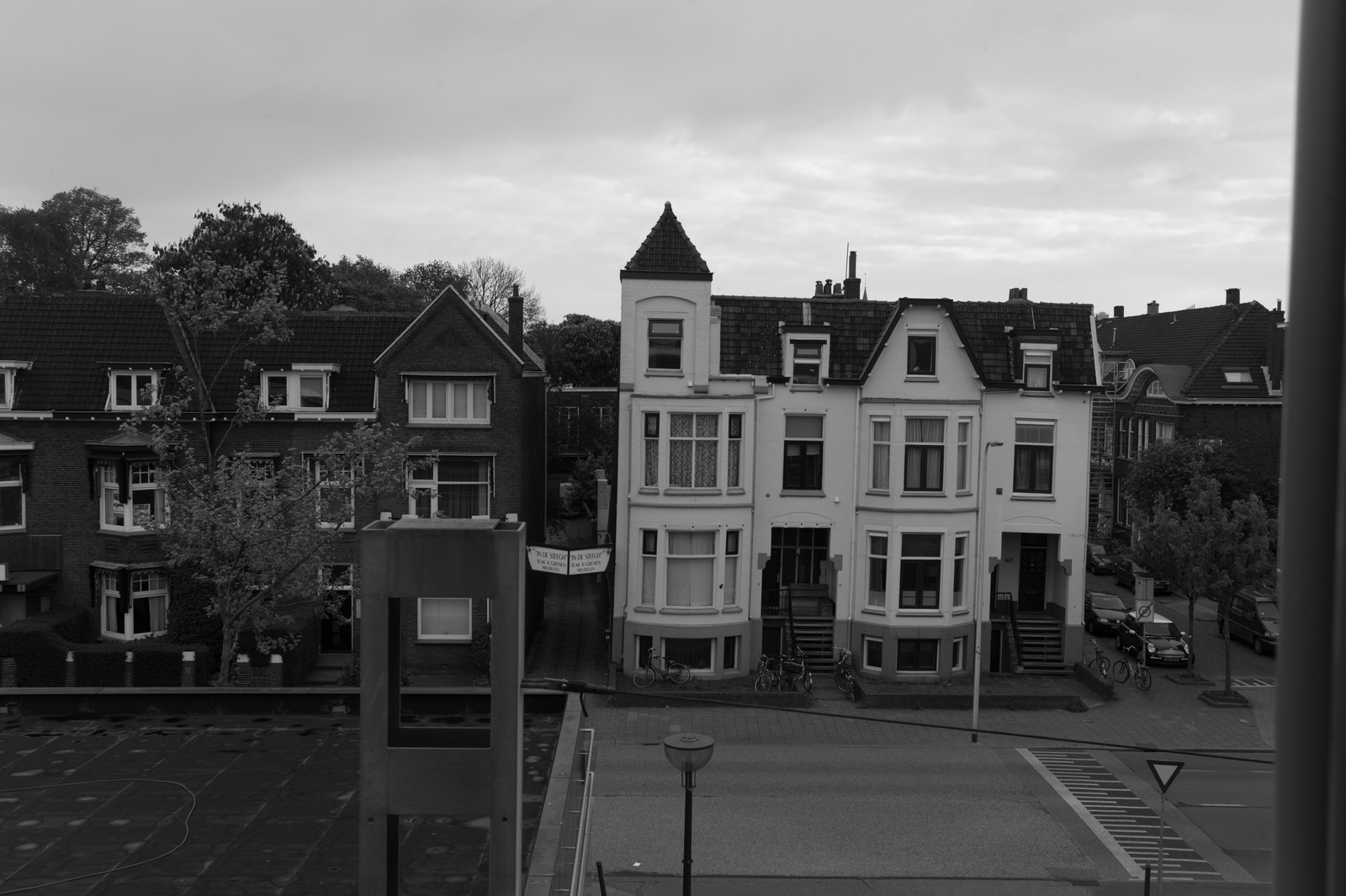 Quiet Urban Scene in Monochrome