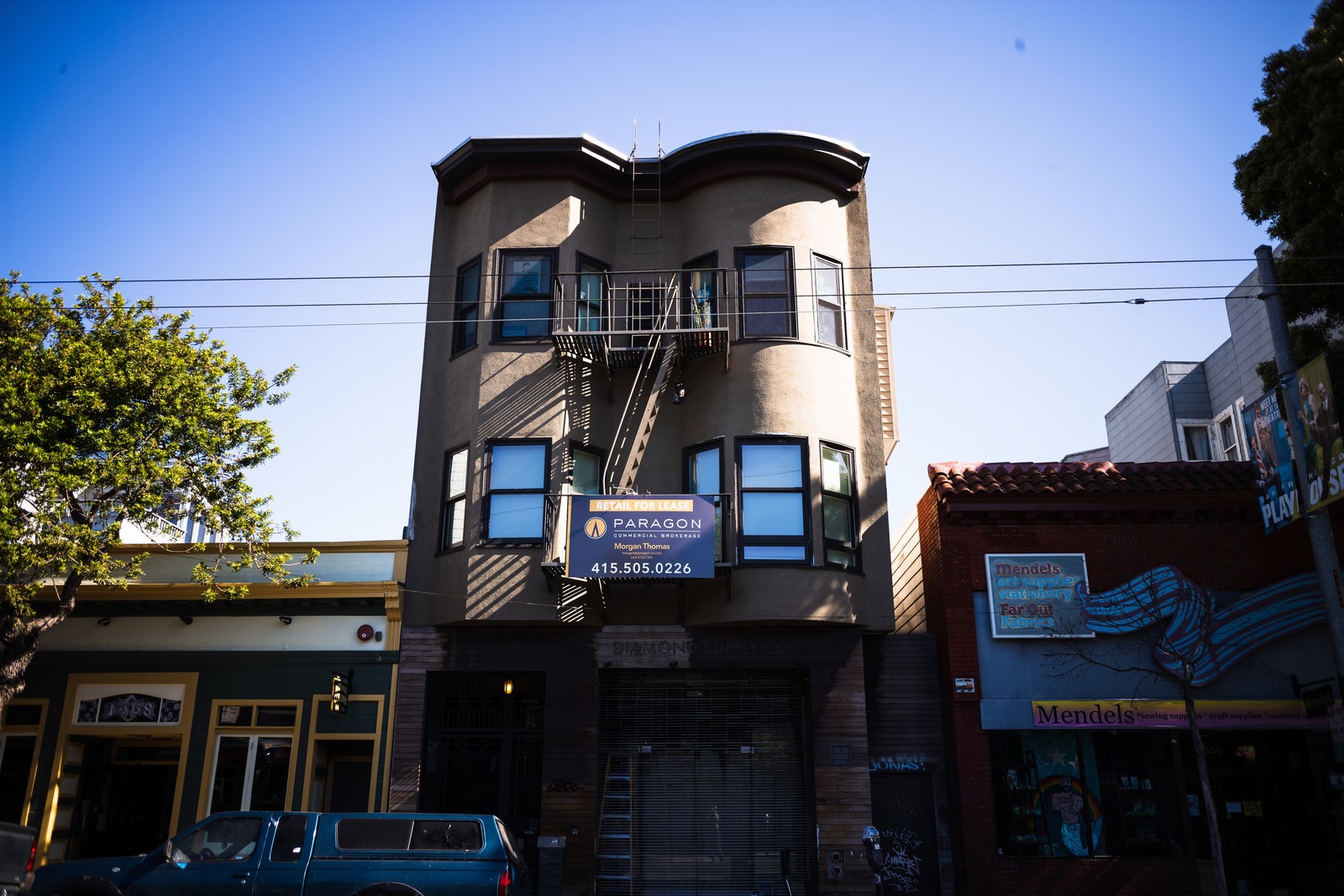 Urban Facade Under Bright Sky