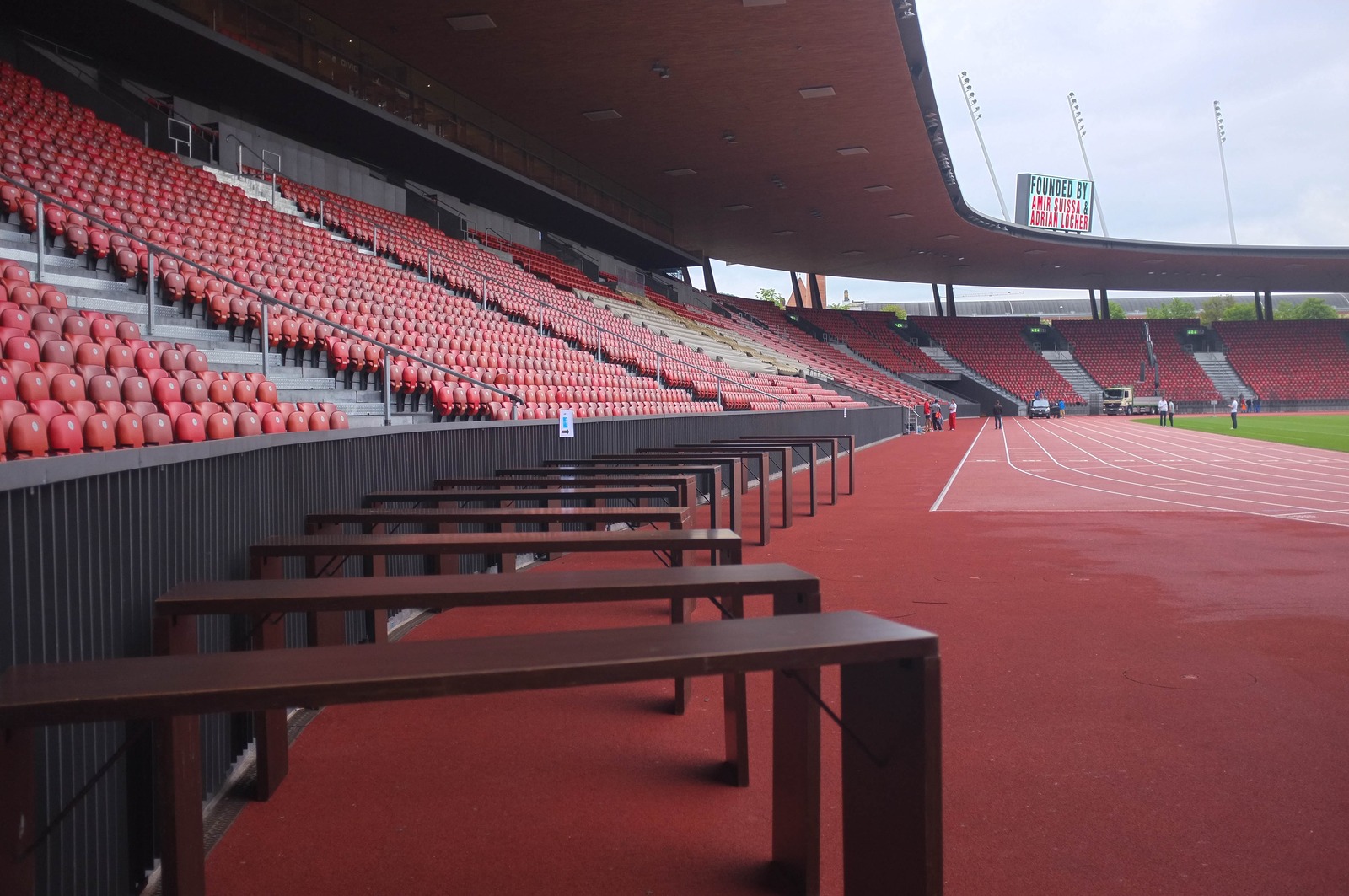 Empty Stadium At Dusk