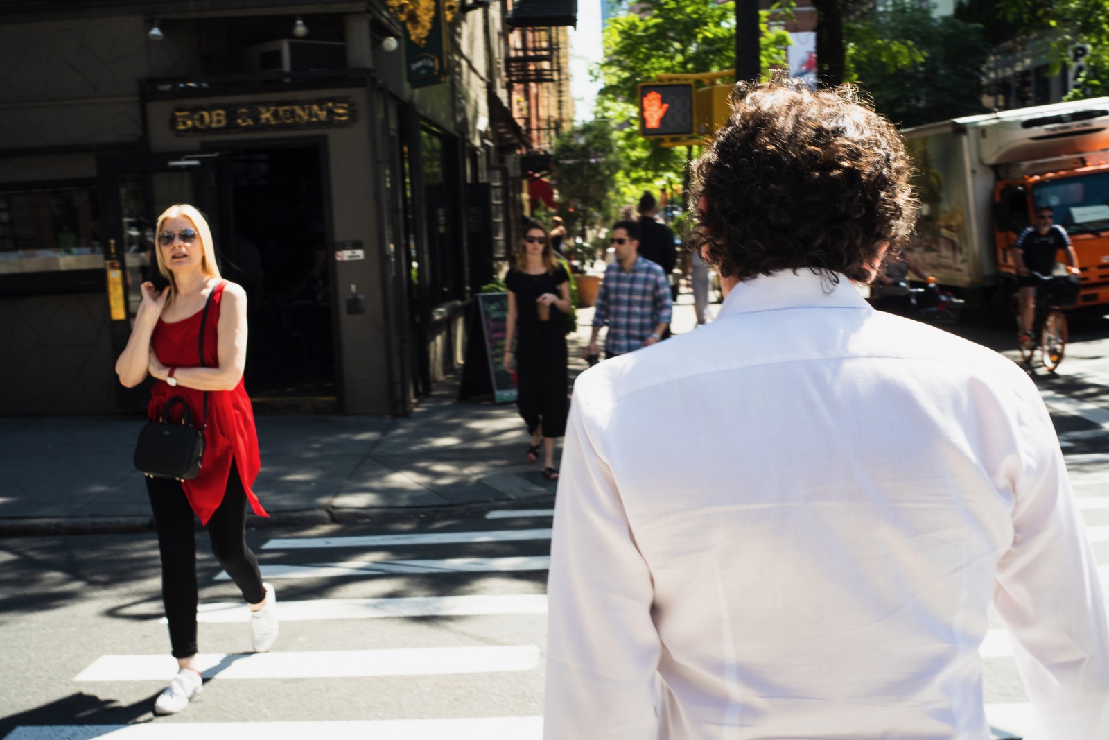 Urban Crosswalk Encounter
