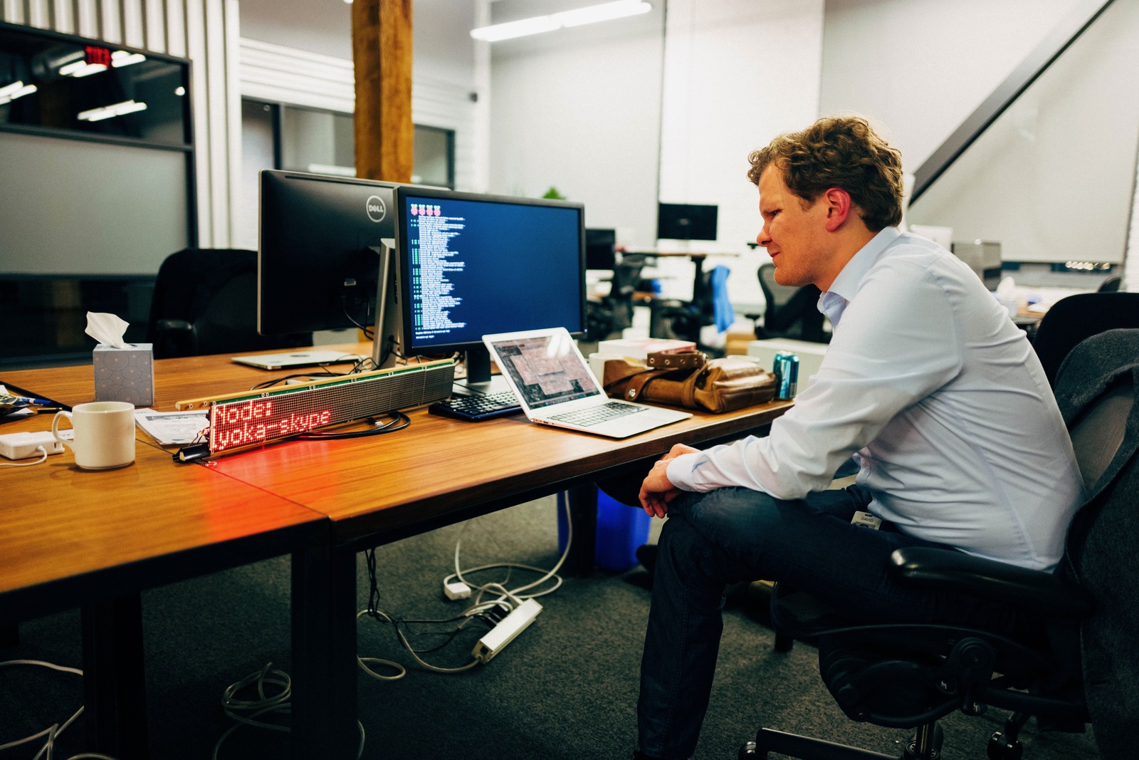 Candid Focus in a Modern Workspace