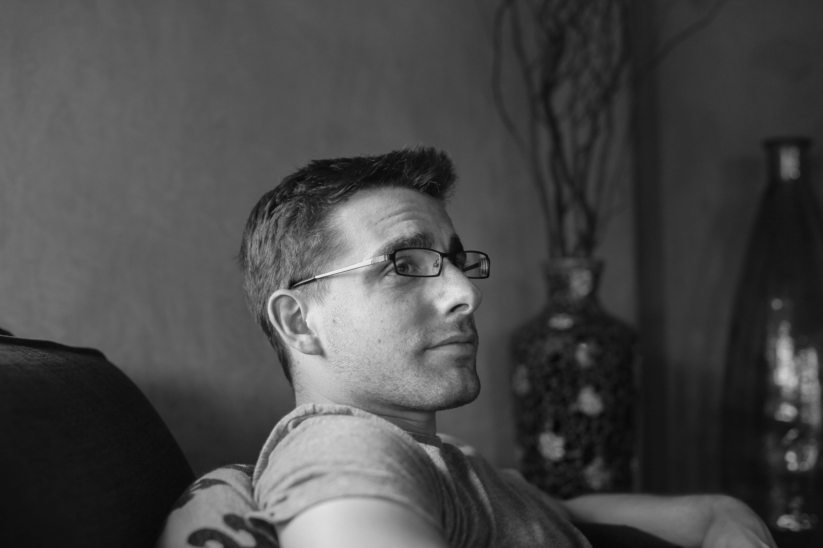 Contemplative Moment in Monochrome