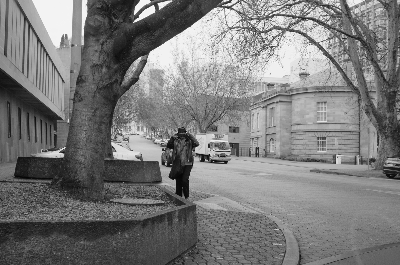 Solitary Stroll in Monochrome