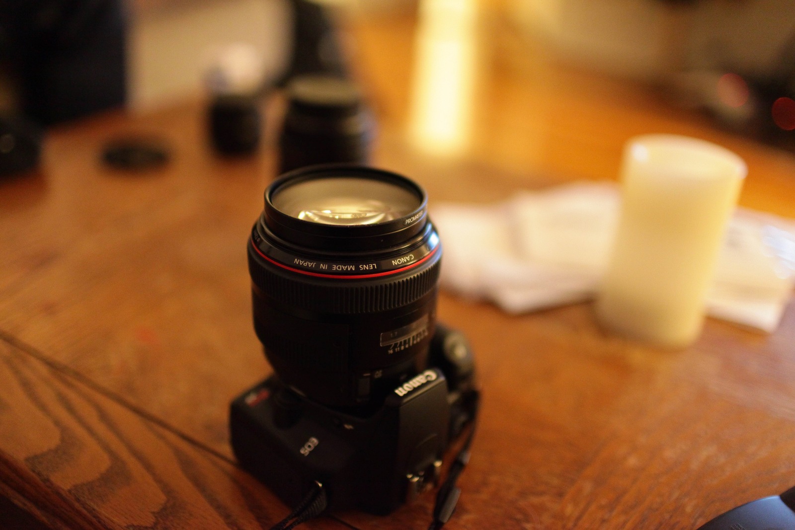 Lens on a Wooden Table