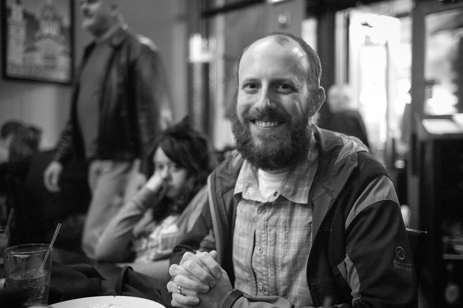 Candid Smiles in Monochrome