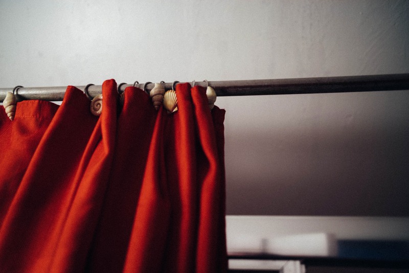 Crimson Drapery Overhead