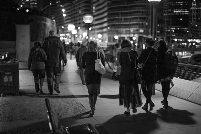 Evening Stroll in Monochrome