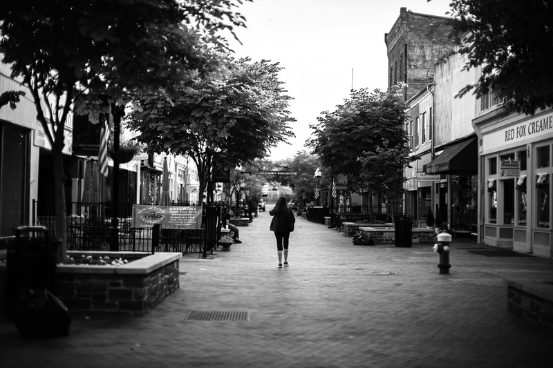 Solitary Stroll in Monochrome