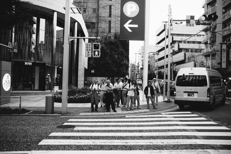 Urban Crossing in Monochrome