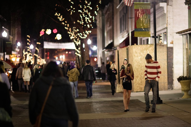 Evening Stroll Under Lights