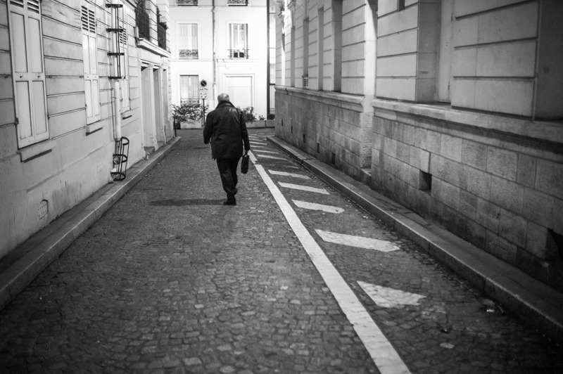 Solitary Stroll in Monochrome