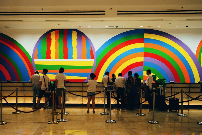 Colorful Waiting at Check-In